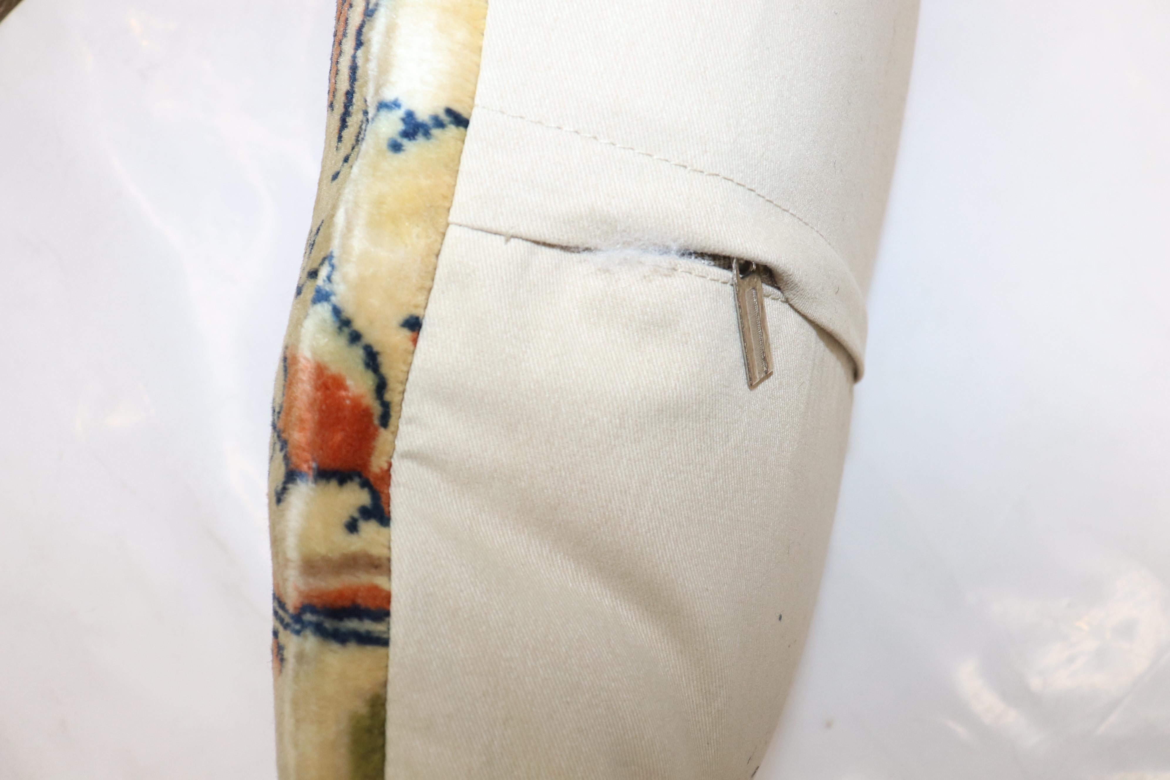 20th Century Zabihi Collection Vintage Persian Tabriz Bolster Pillow For Sale