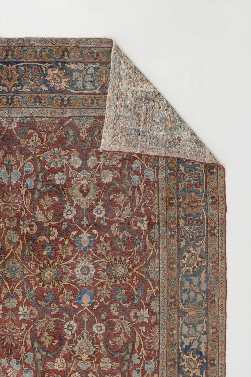 Agra Zabihi Collection Vintage Persian Tabriz Room Size Rug For Sale