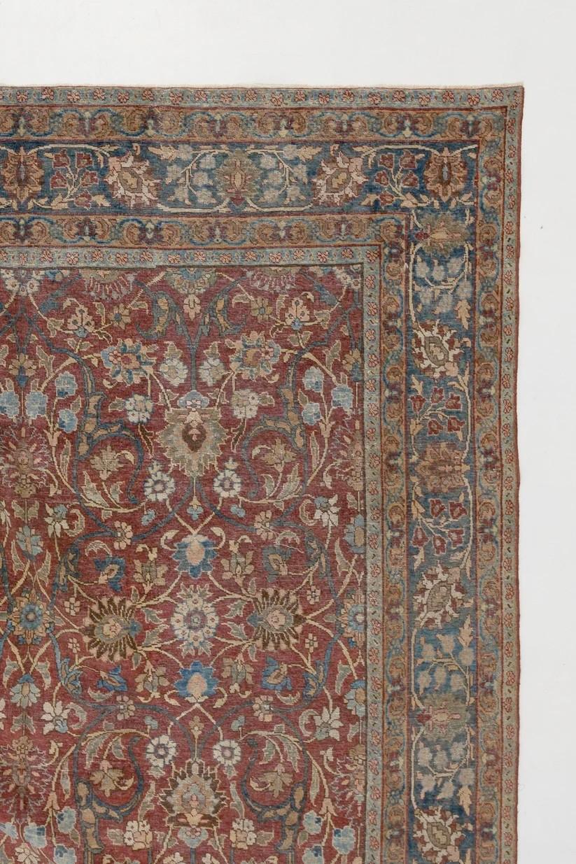 Hand-Knotted Zabihi Collection Vintage Persian Tabriz Room Size Rug For Sale