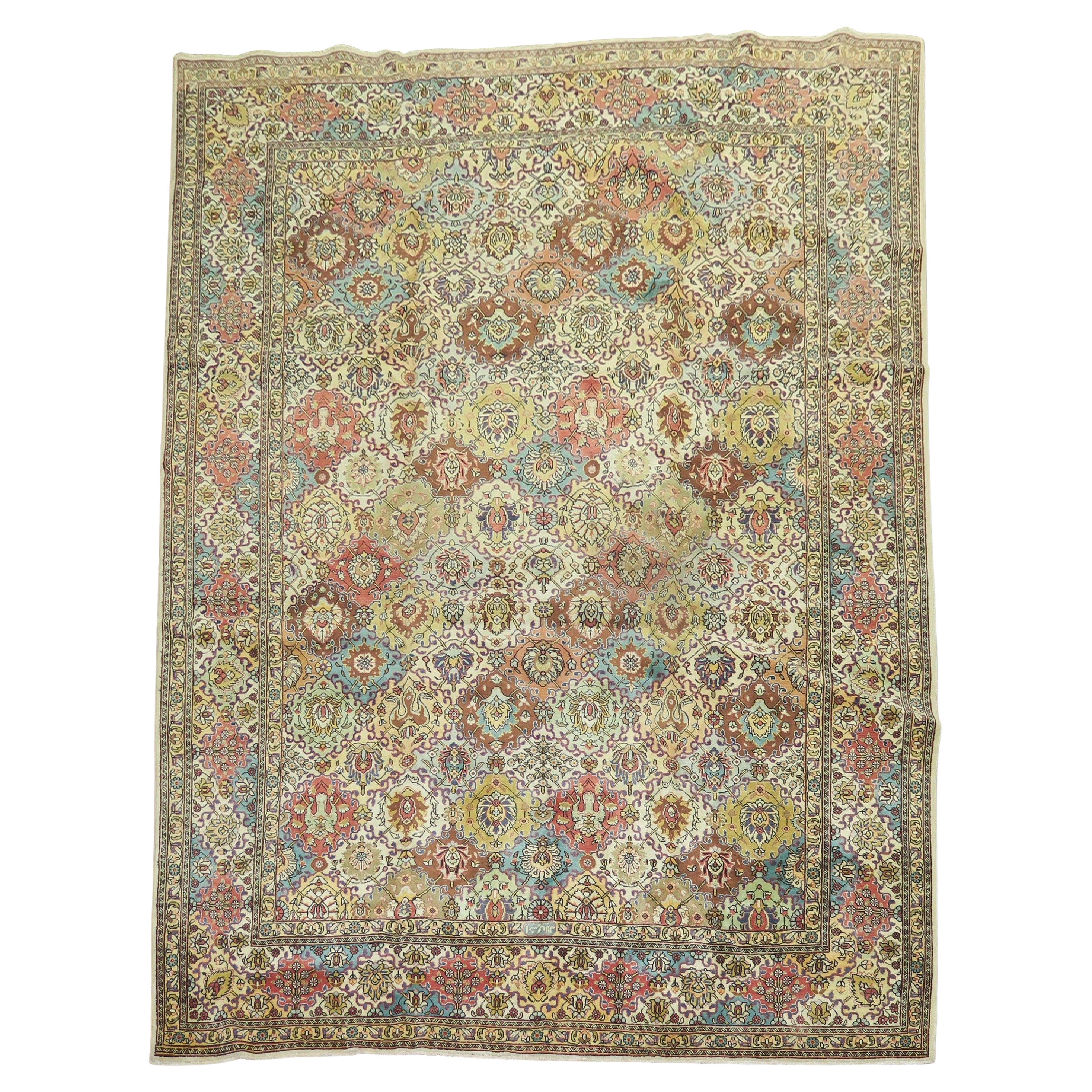Zabihi Kollektion Vintage Persischer Täbris-Teppich in Zimmergröße