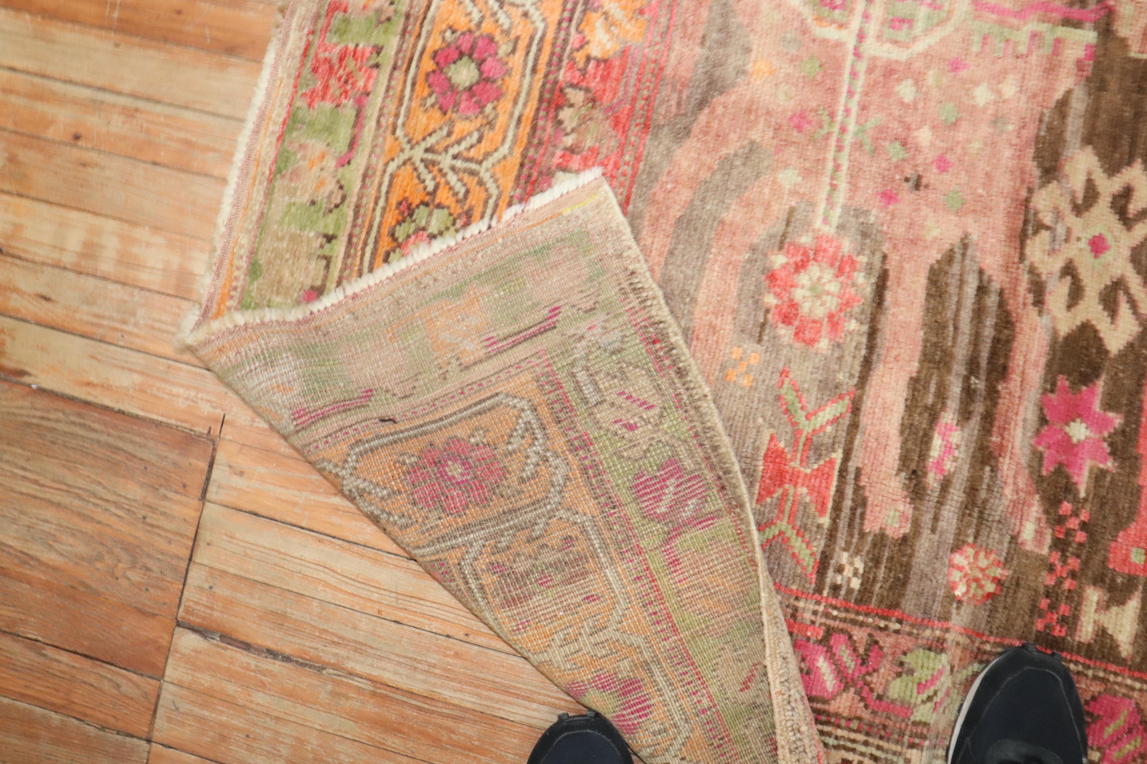 Folk Art Zabihi Collection Vintage Pictorial Horse Karabagh Rug For Sale