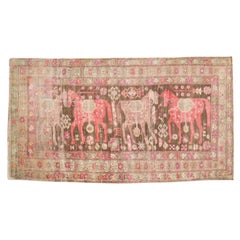 Colección Zabihi Alfombra Vintage Pictórica Caballo Karabagh