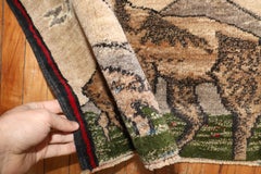Zabihi Collection Vintage Reindeer Turkish Mini Rug