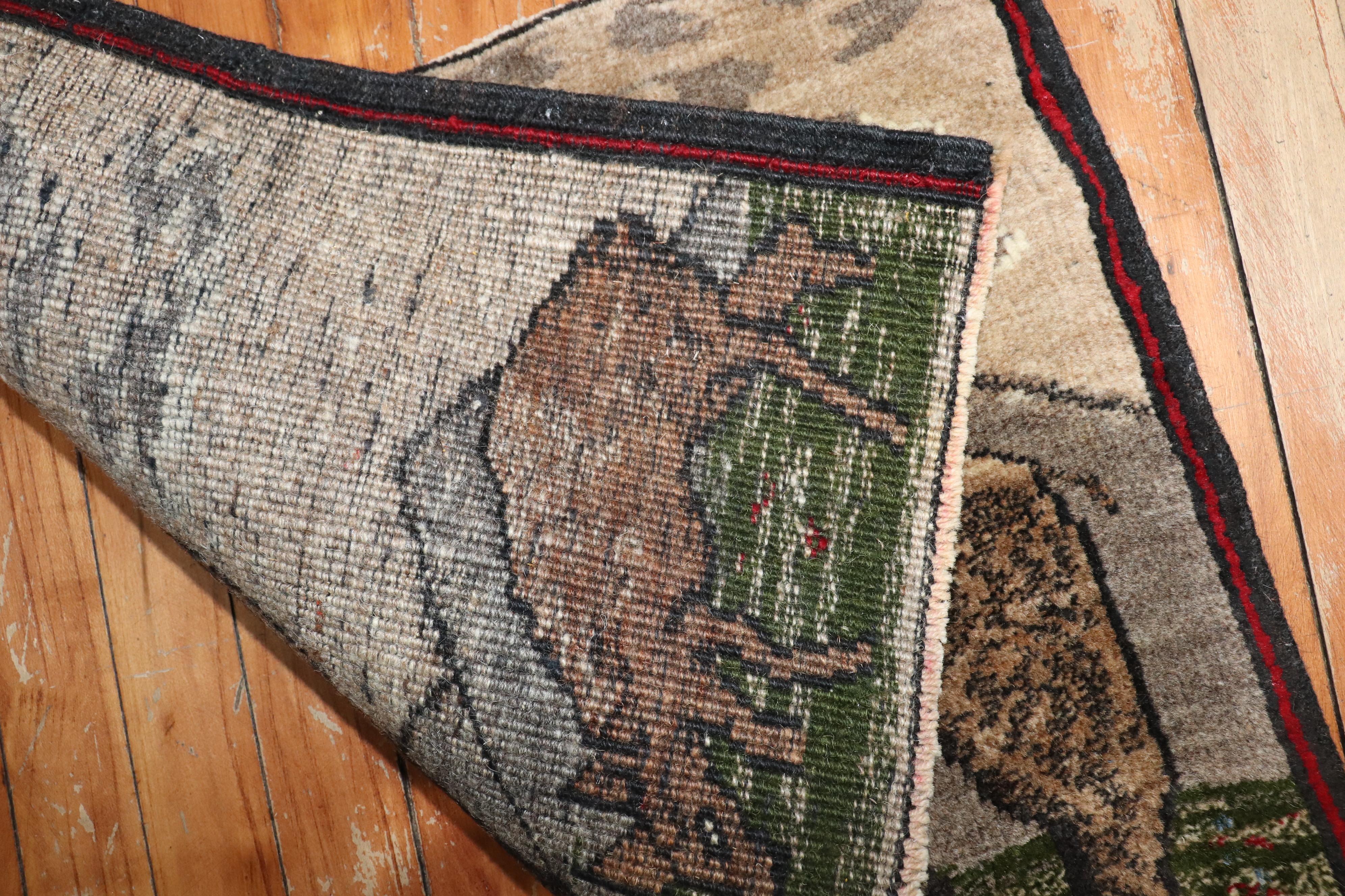 Adirondack Mini tapis turc Renne Vintage de la Collection Zabihi en vente