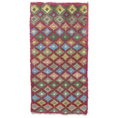 Alfombra turca de estilo Art Déco vintage y retro de la colección Zabihi, 2'1'' x 4'