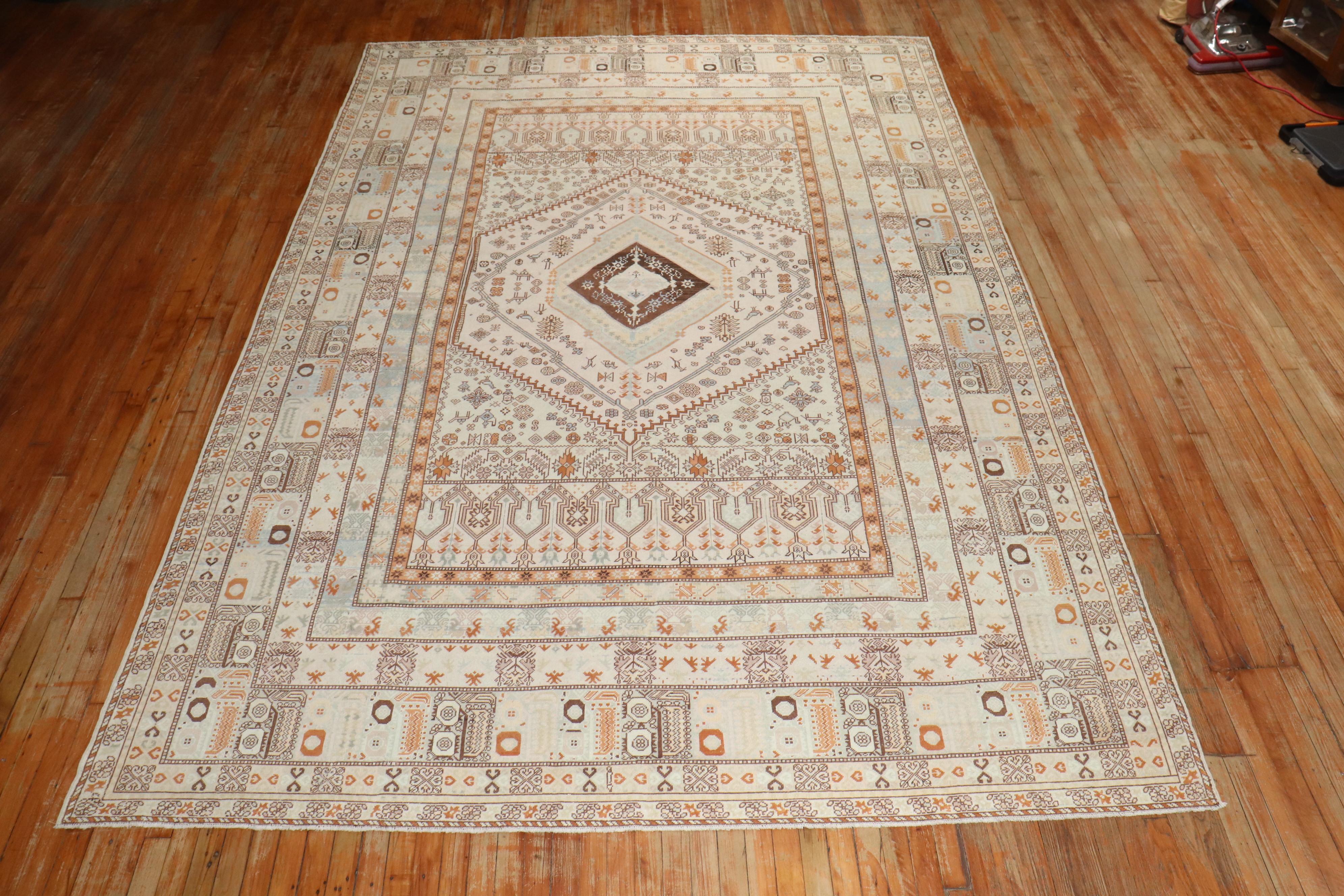 Zabihi Collection Vintage Room Size Moroccan Rug In Good Condition For Sale In New York, NY