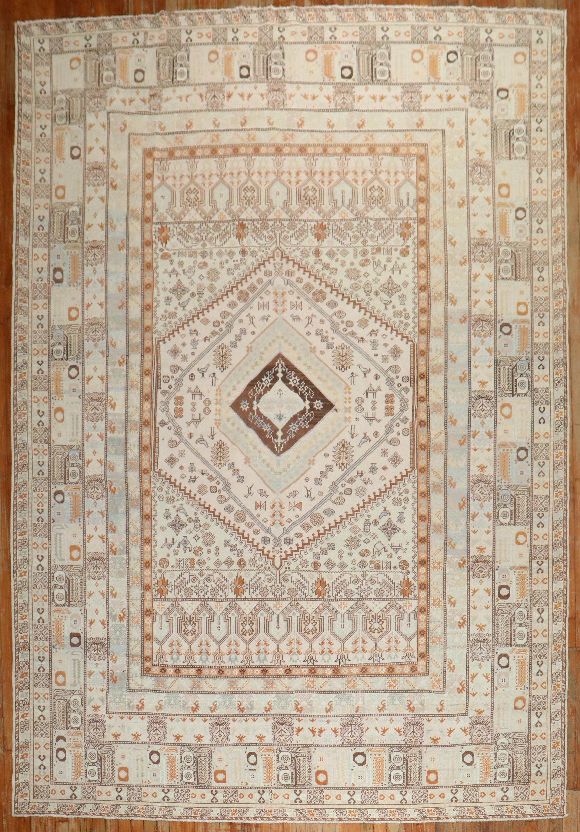 Tapis marocain à poils plats du milieu du 20e siècle

Détails
rug no.	j3547
taille	8' 3