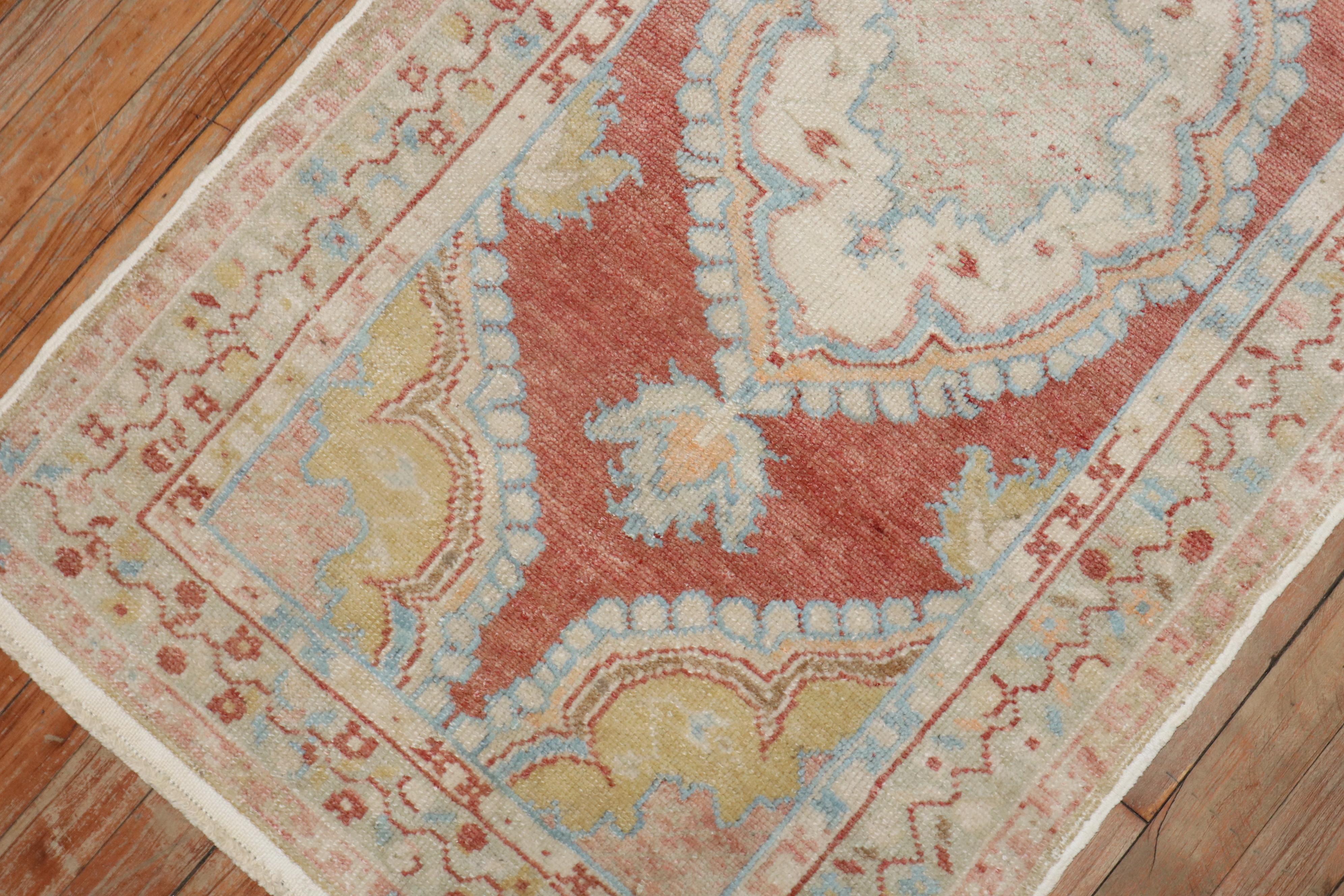 20th Century Zabihi Collection Vintage Scatter Size Turkish Anatolian Rug For Sale
