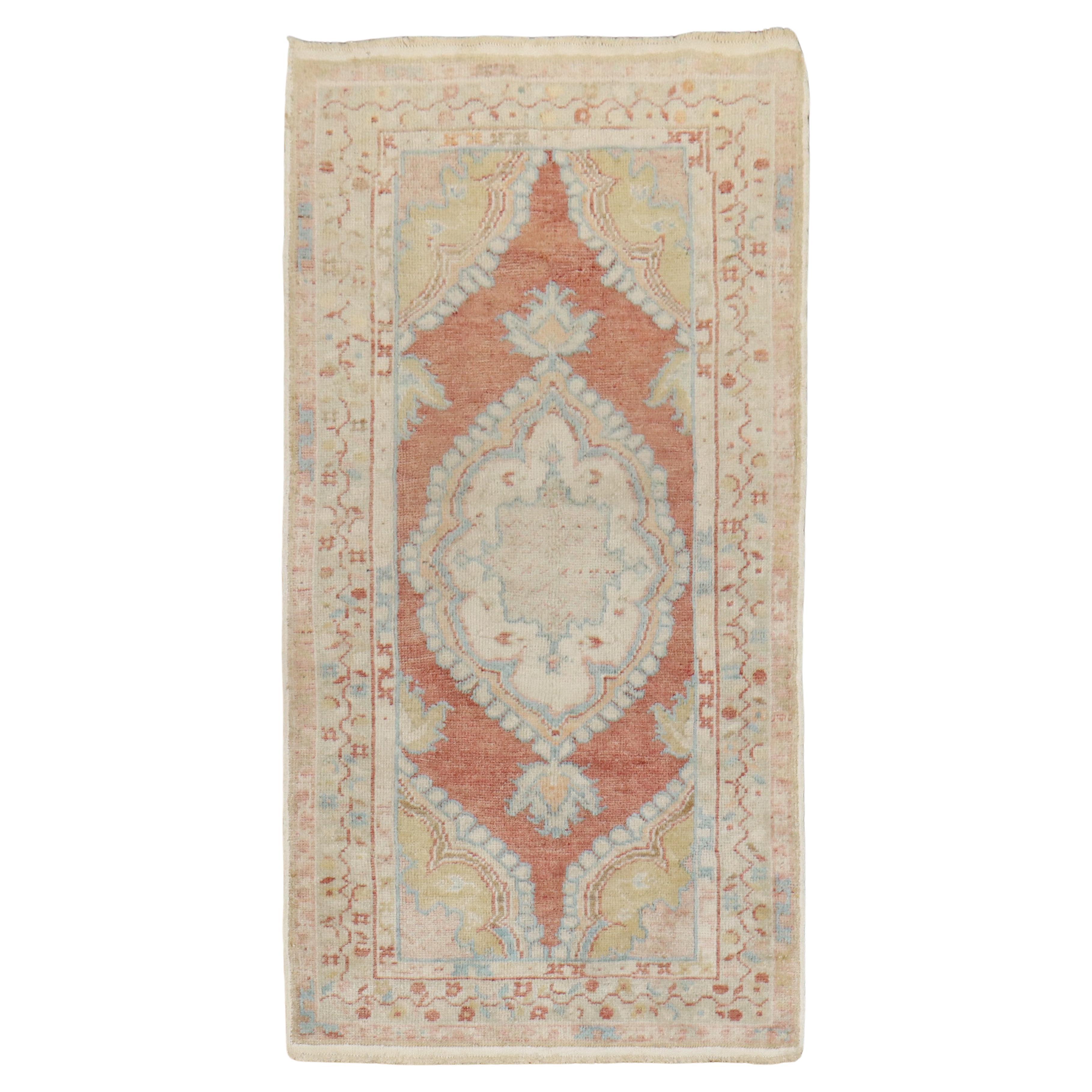 Zabihi Collection Vintage Scatter Size Turkish Anatolian Rug For Sale