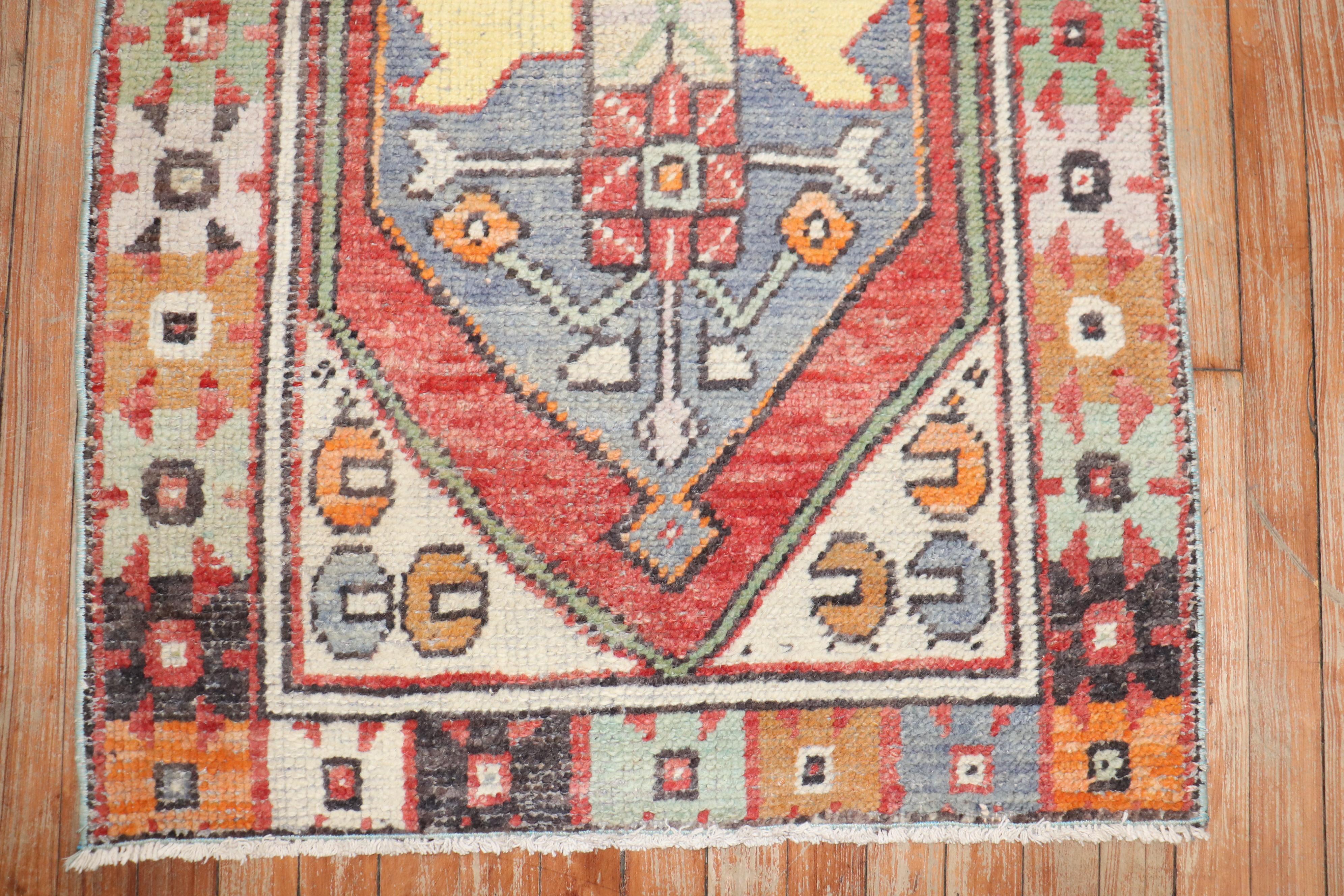 Adirondack Zabihi Collection Vintage Small Turkish Anatolian Rug For Sale