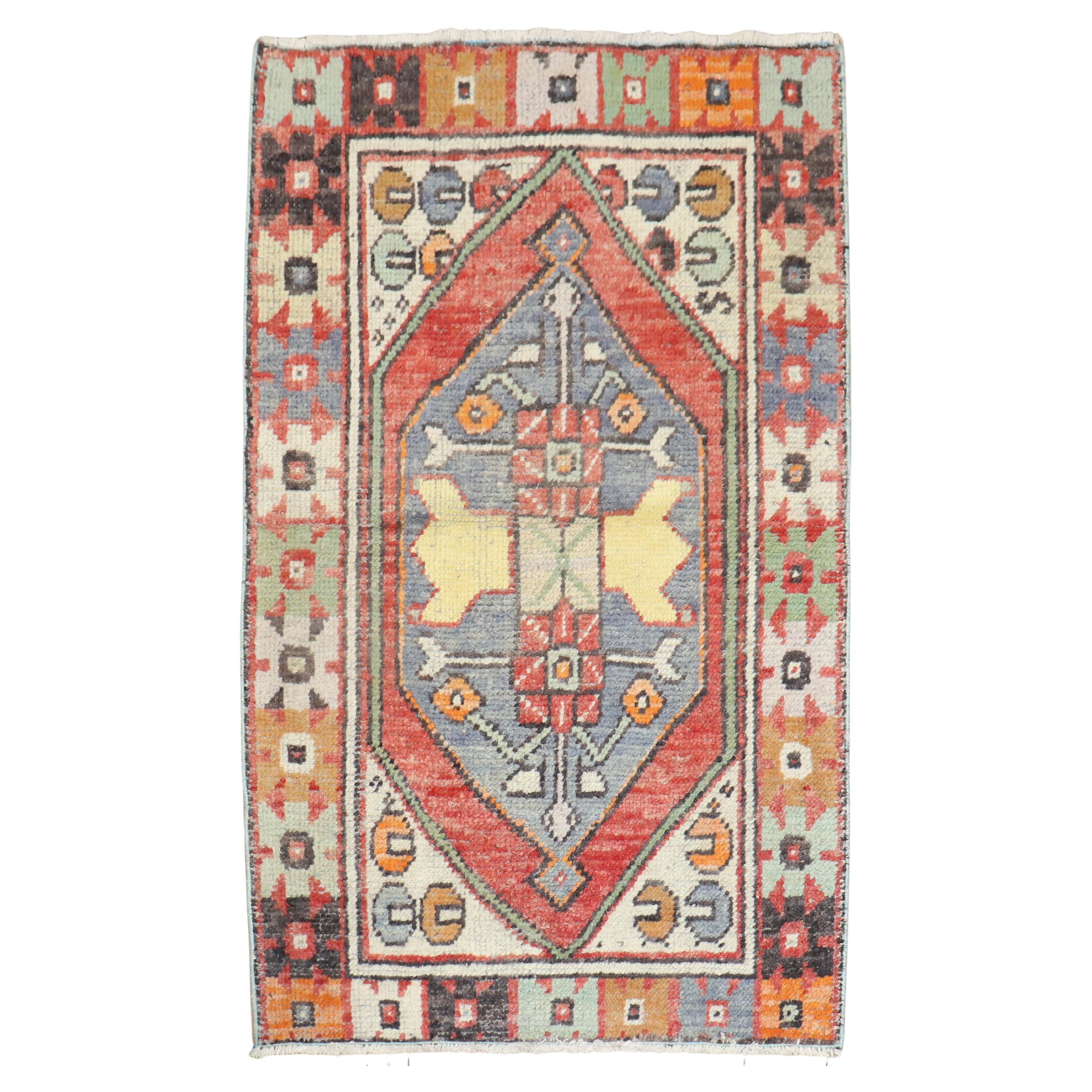 Zabihi Collection Vintage Small Turkish Anatolian Rug