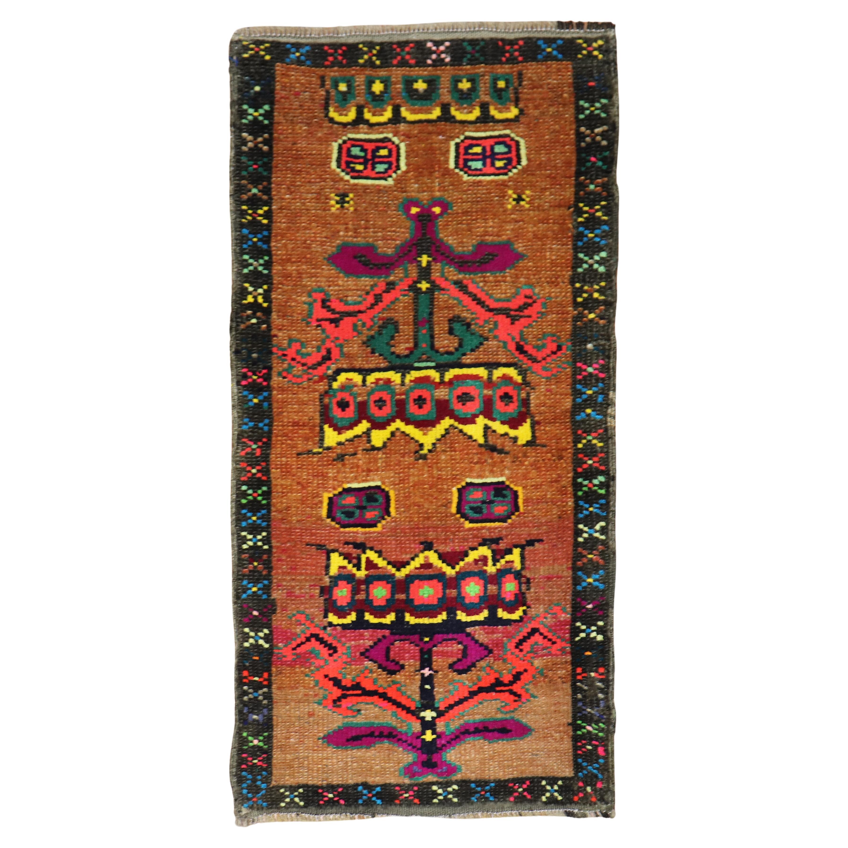 Zabihi Collection Vintage Small Turkish Rug