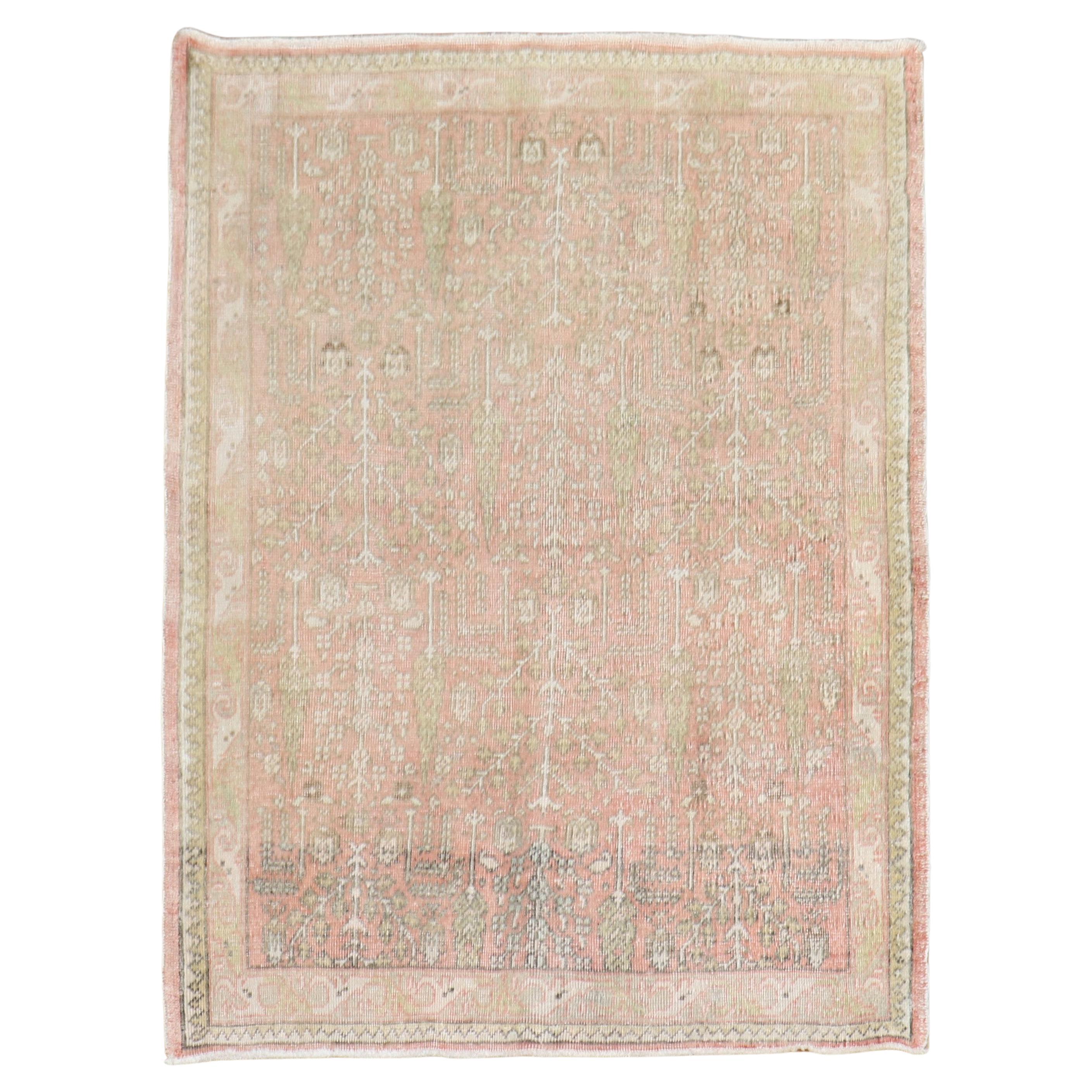 Zabihi Collection Vintage Square Turkish Oushak Rug