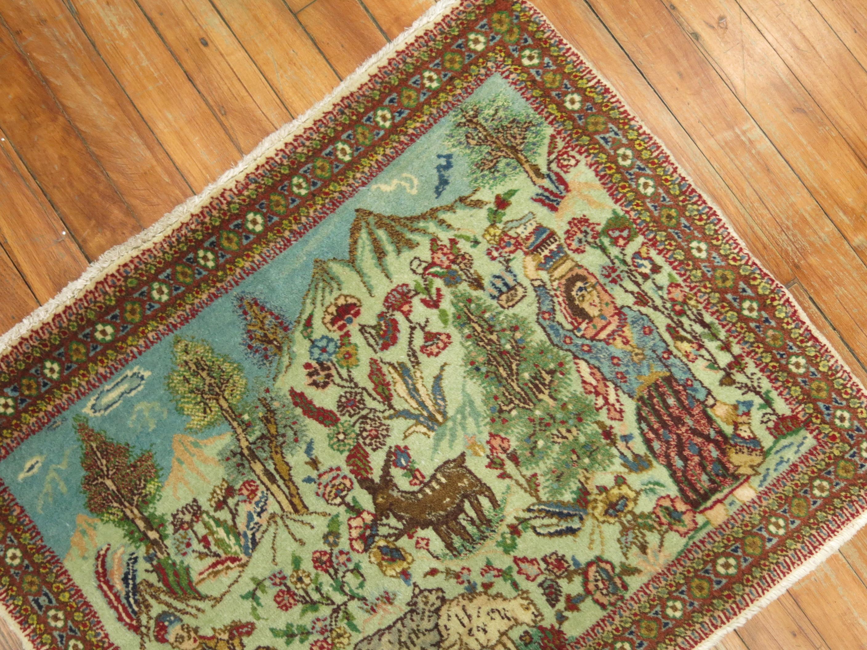 Zabihi Collection Vintage Tabriz Bildteppich (Wolle) im Angebot