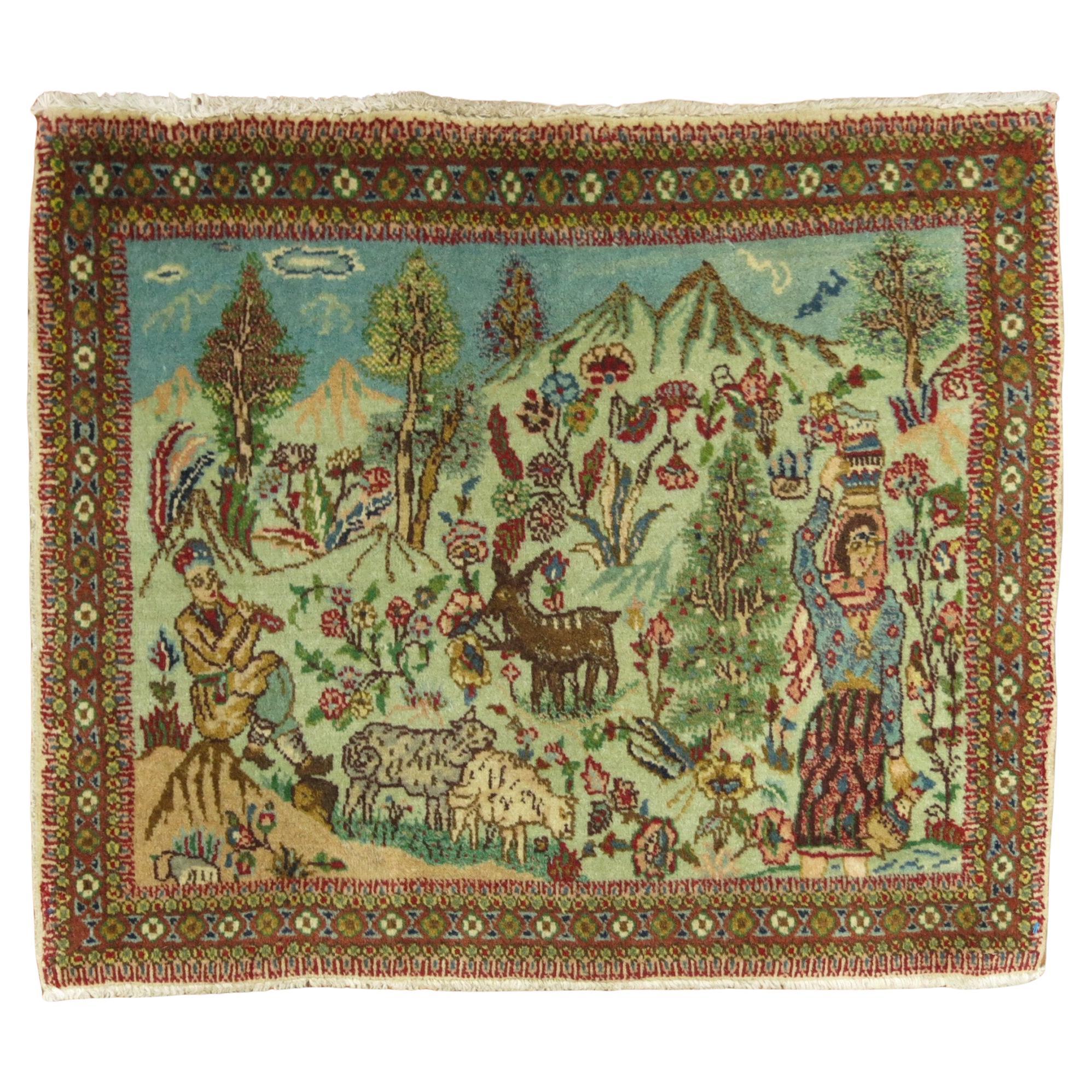 Zabihi Collection Vintage Tabriz Bildteppich