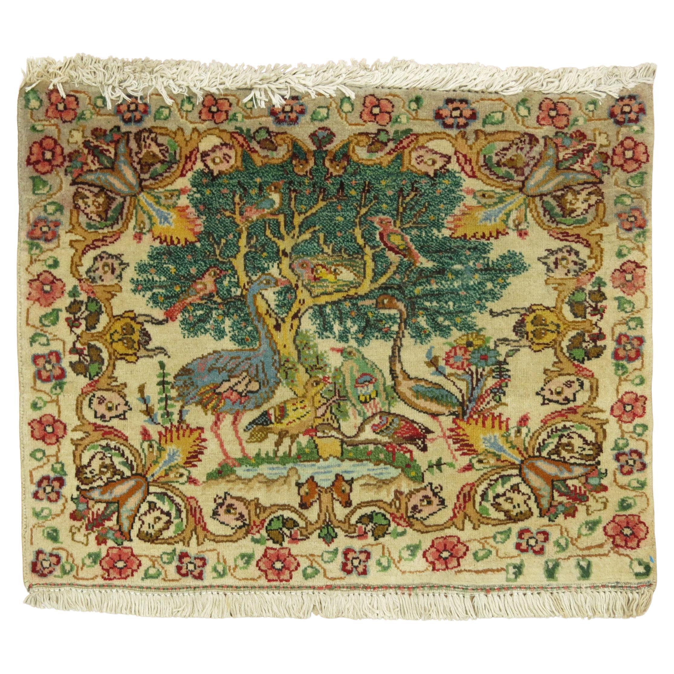 Zabihi Collection Vintage Tabriz Bildteppich im Angebot