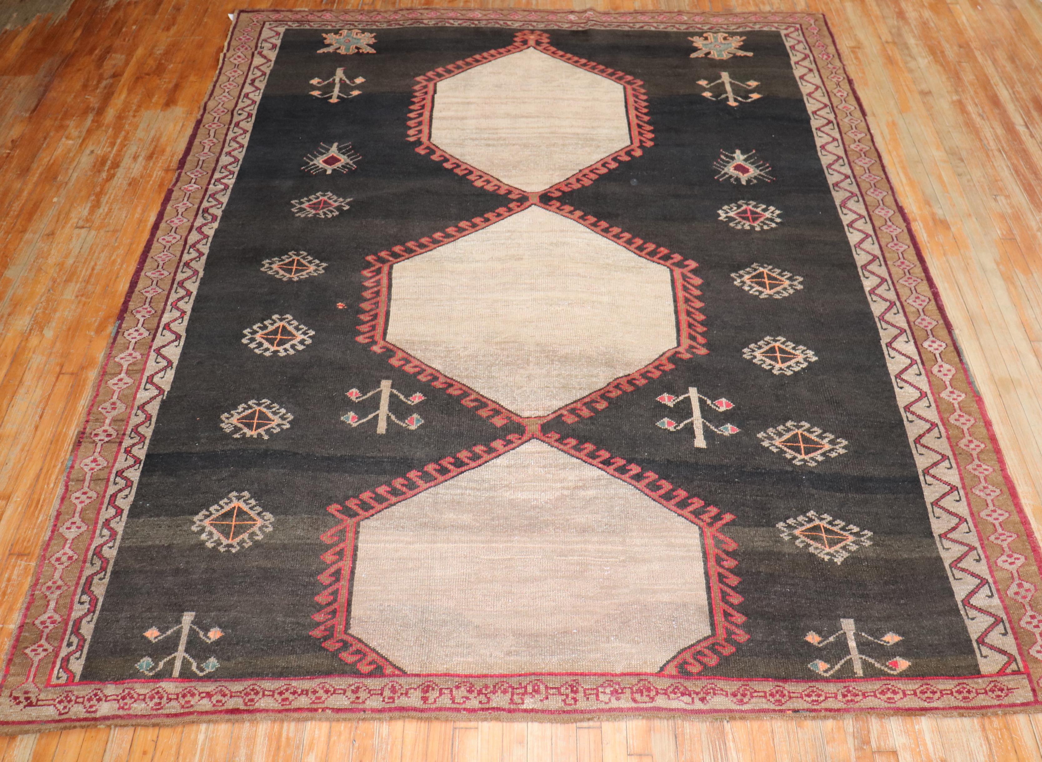 A Primitive room size 20th Century Kars Rug

Details
rug no.	j3339
size	8' 11