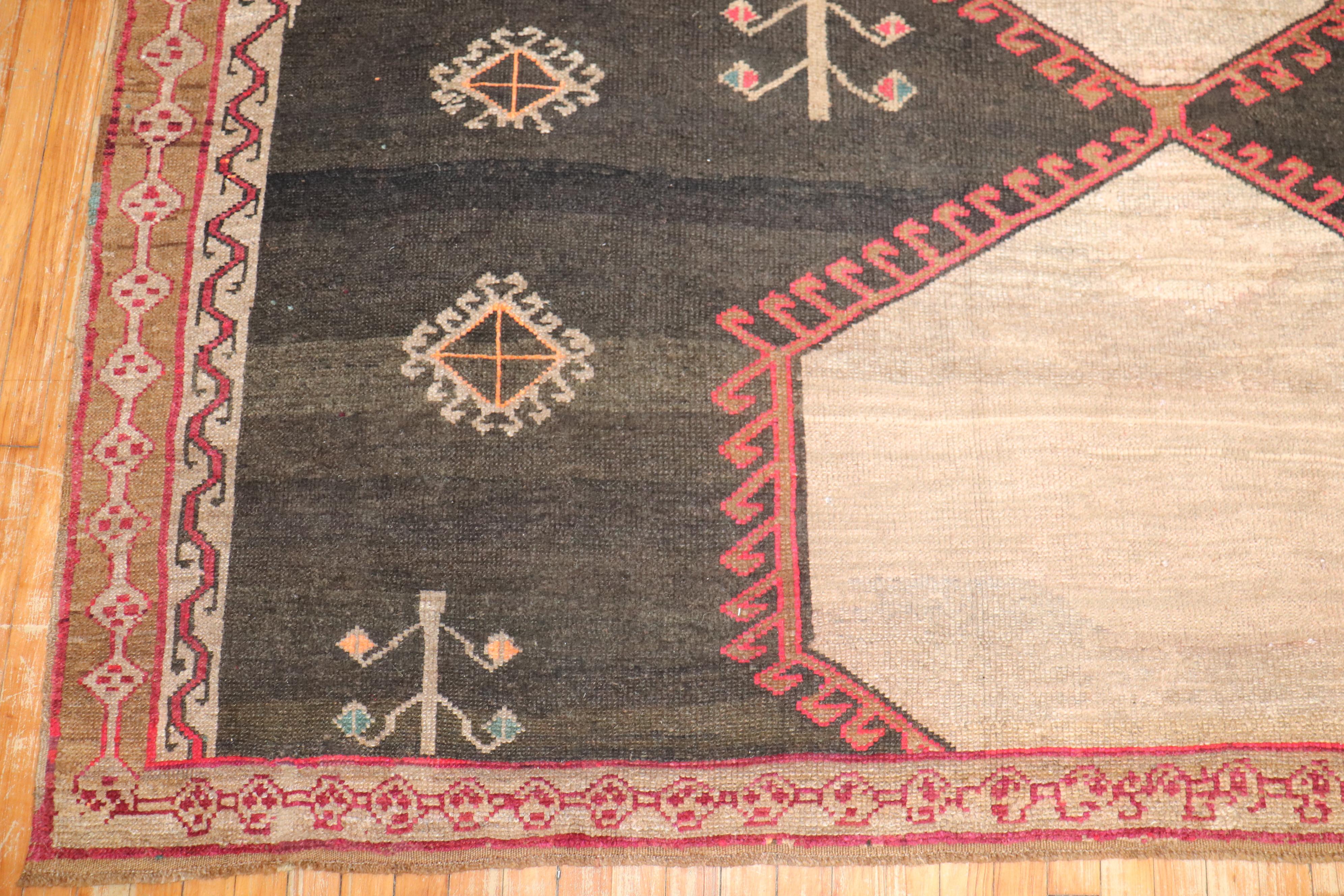Wool Zabihi Collection Vintage Tribal Room Size Rug For Sale