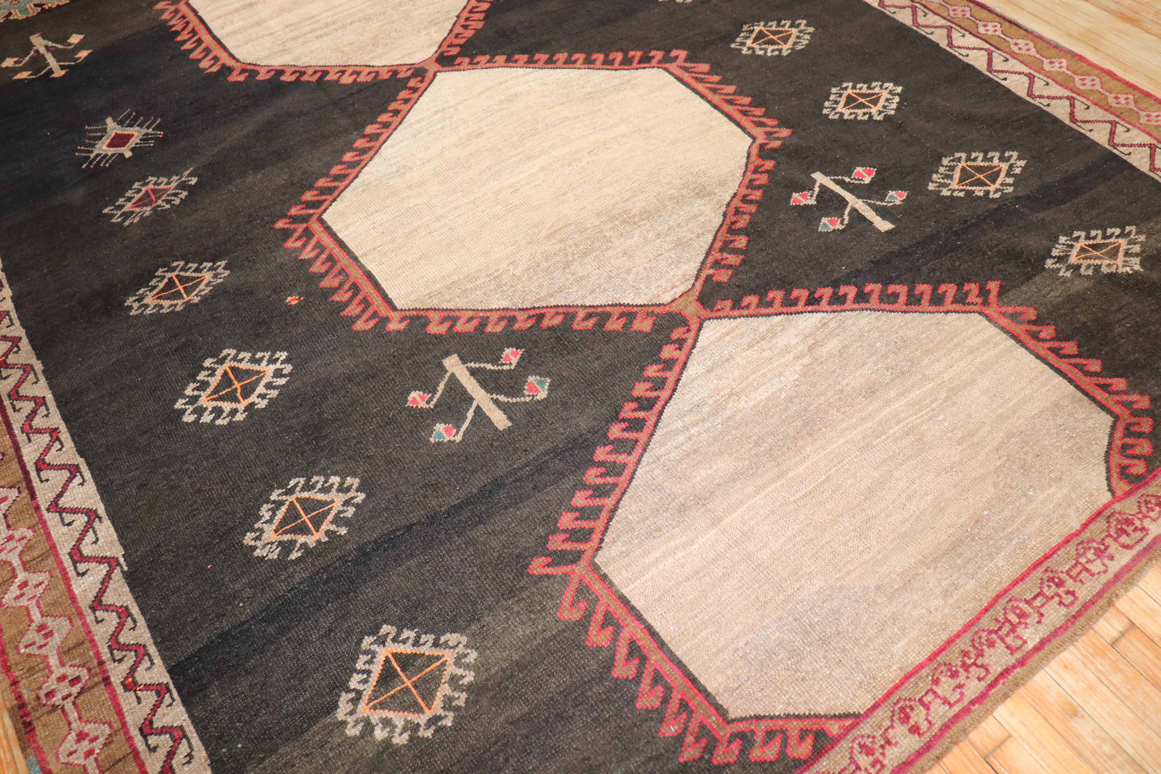 Zabihi Collection Vintage Tribal Room Size Rug For Sale 1