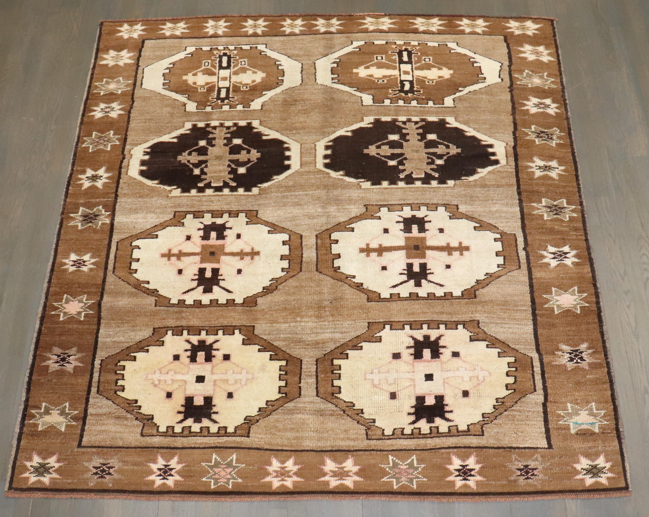 Islamic Zabihi Collection Vintage Tribal Square Size Rug For Sale