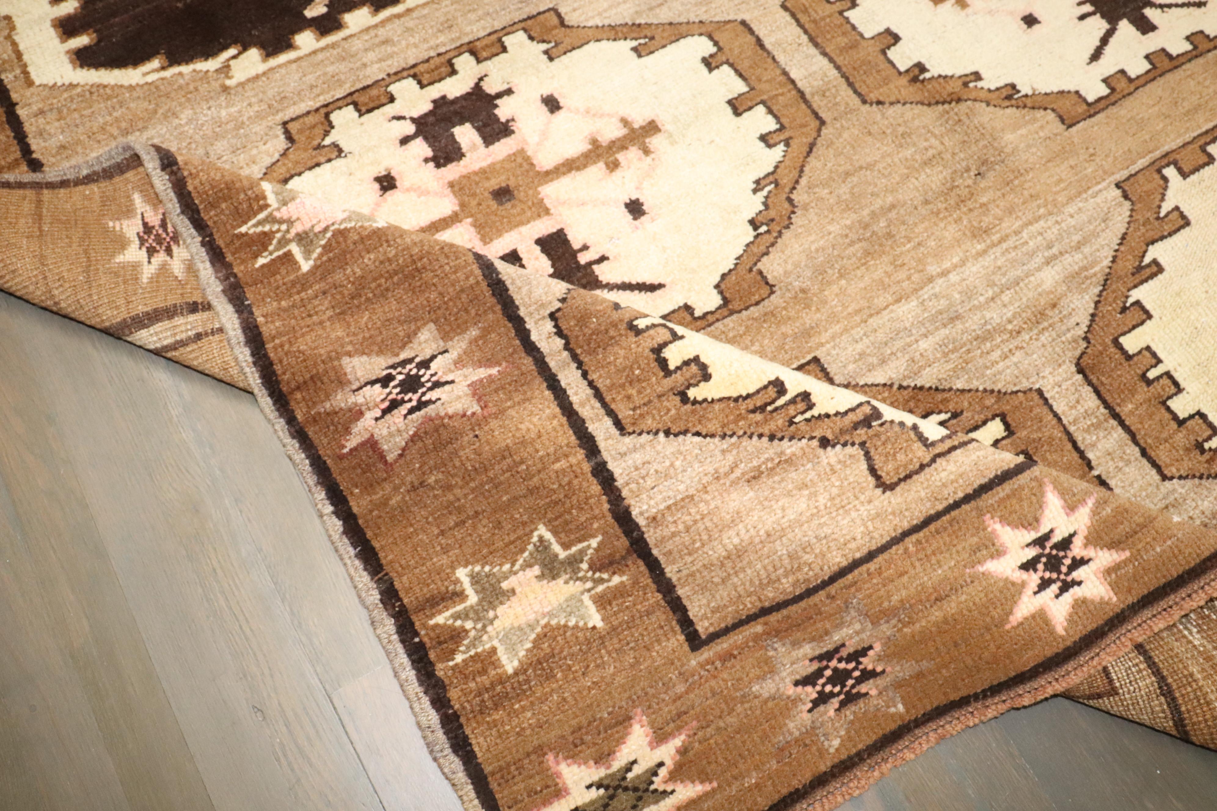 20th Century Zabihi Collection Vintage Tribal Square Size Rug For Sale