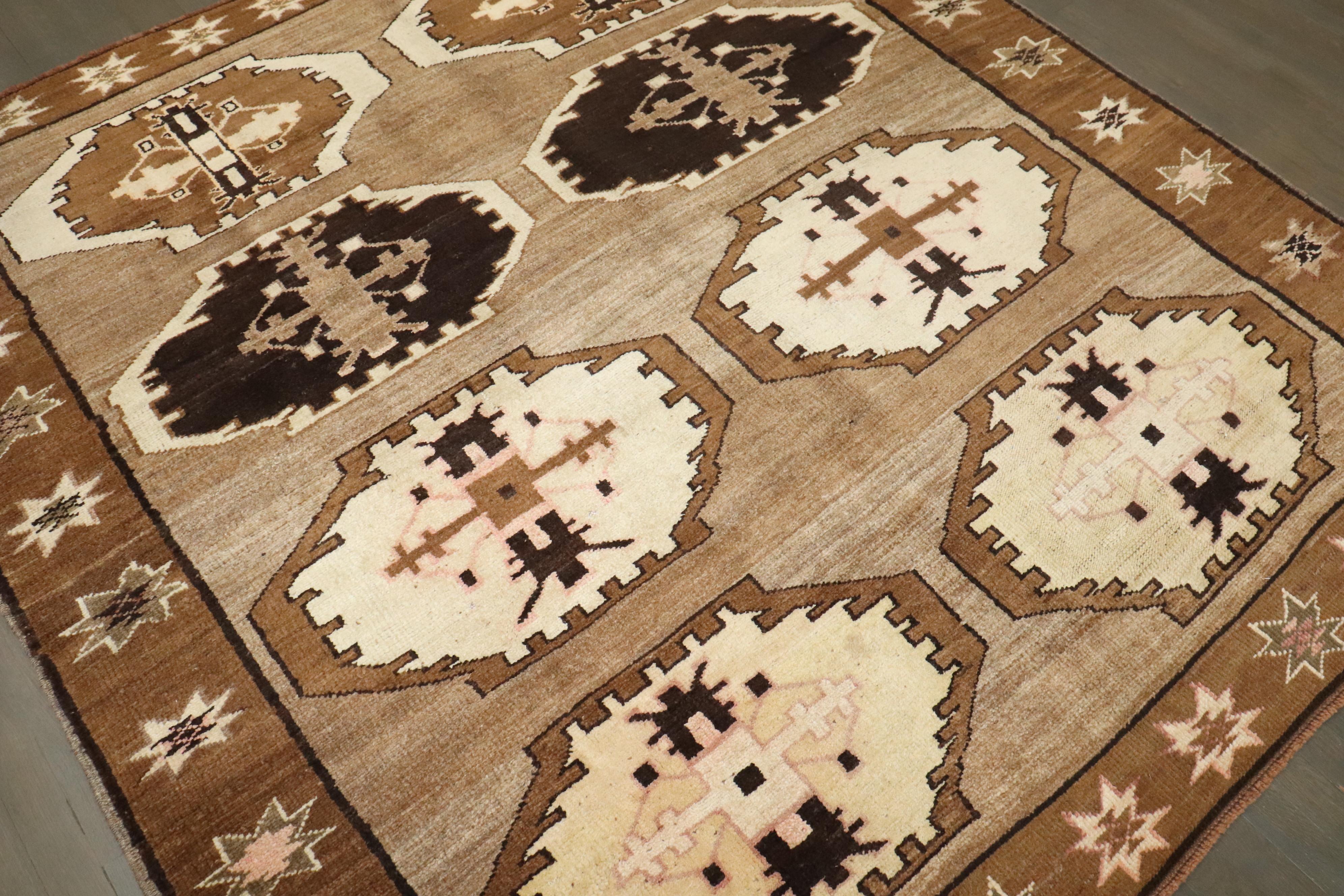 Wool Zabihi Collection Vintage Tribal Square Size Rug For Sale