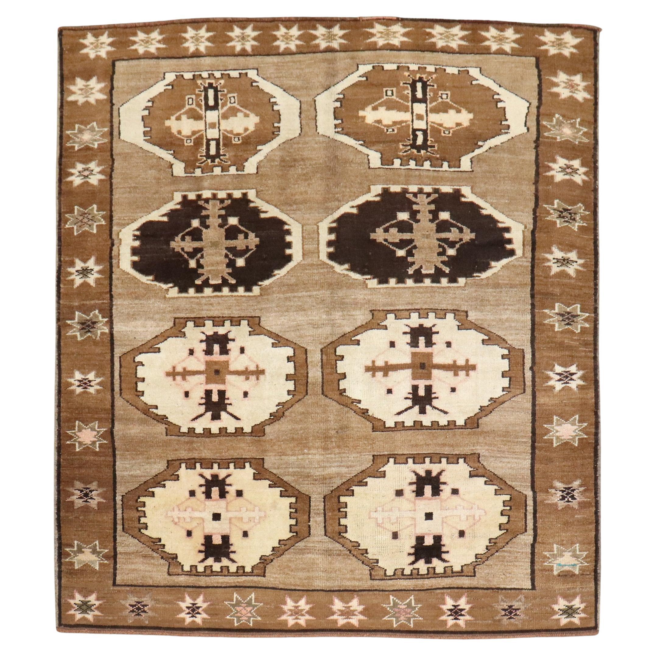 Zabihi Collection Vintage Tribal Square Size Rug For Sale