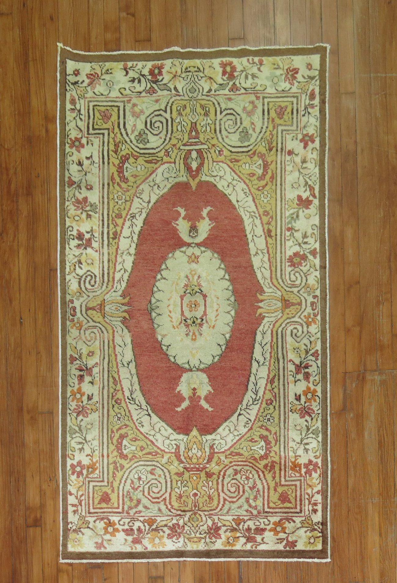 Zabihi Collection Vintage Turkish Small Rug In Good Condition For Sale In New York, NY