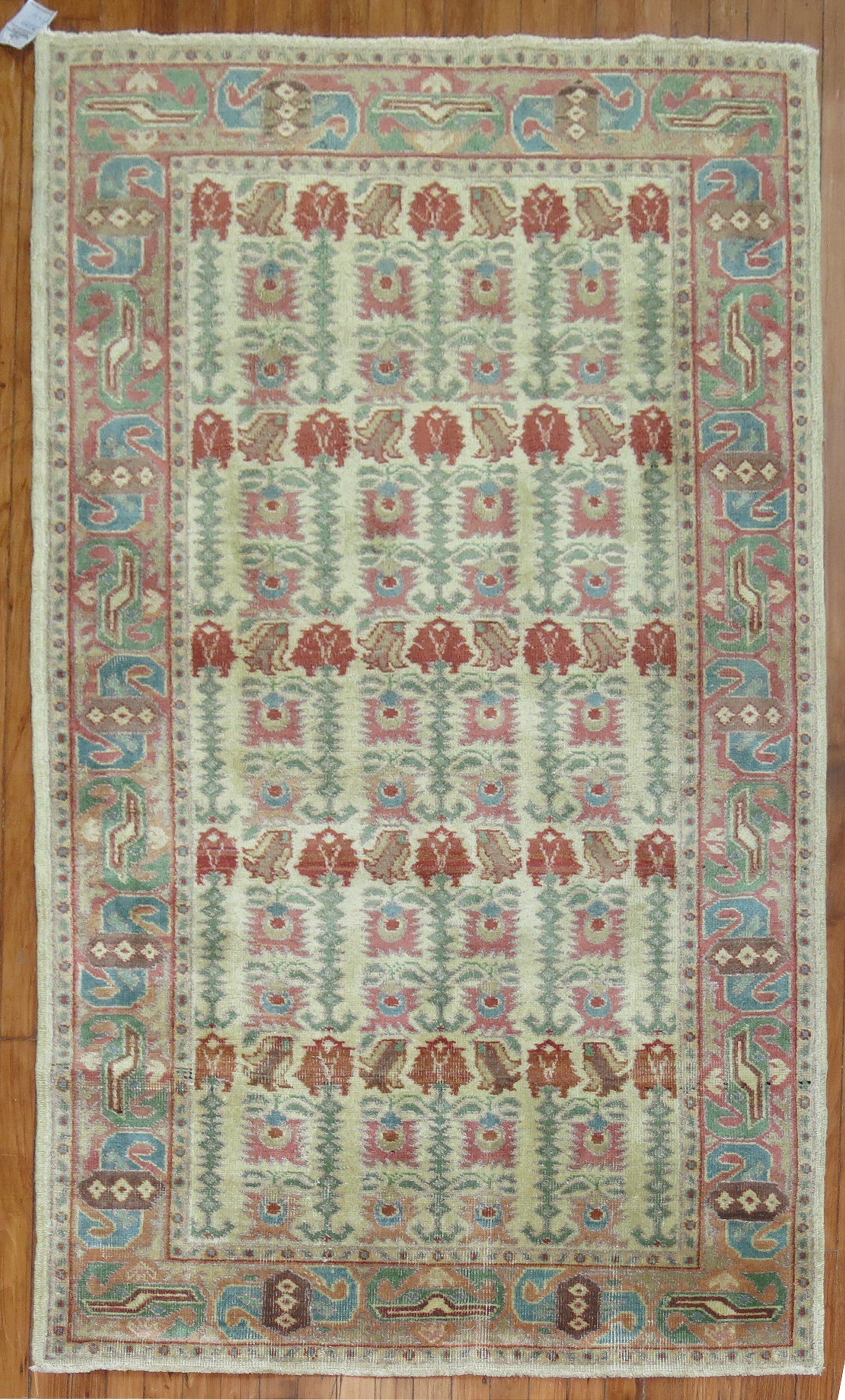 Greco Roman Zabihi Collection Vintage Turkish Anatolian Accent Small Rug For Sale