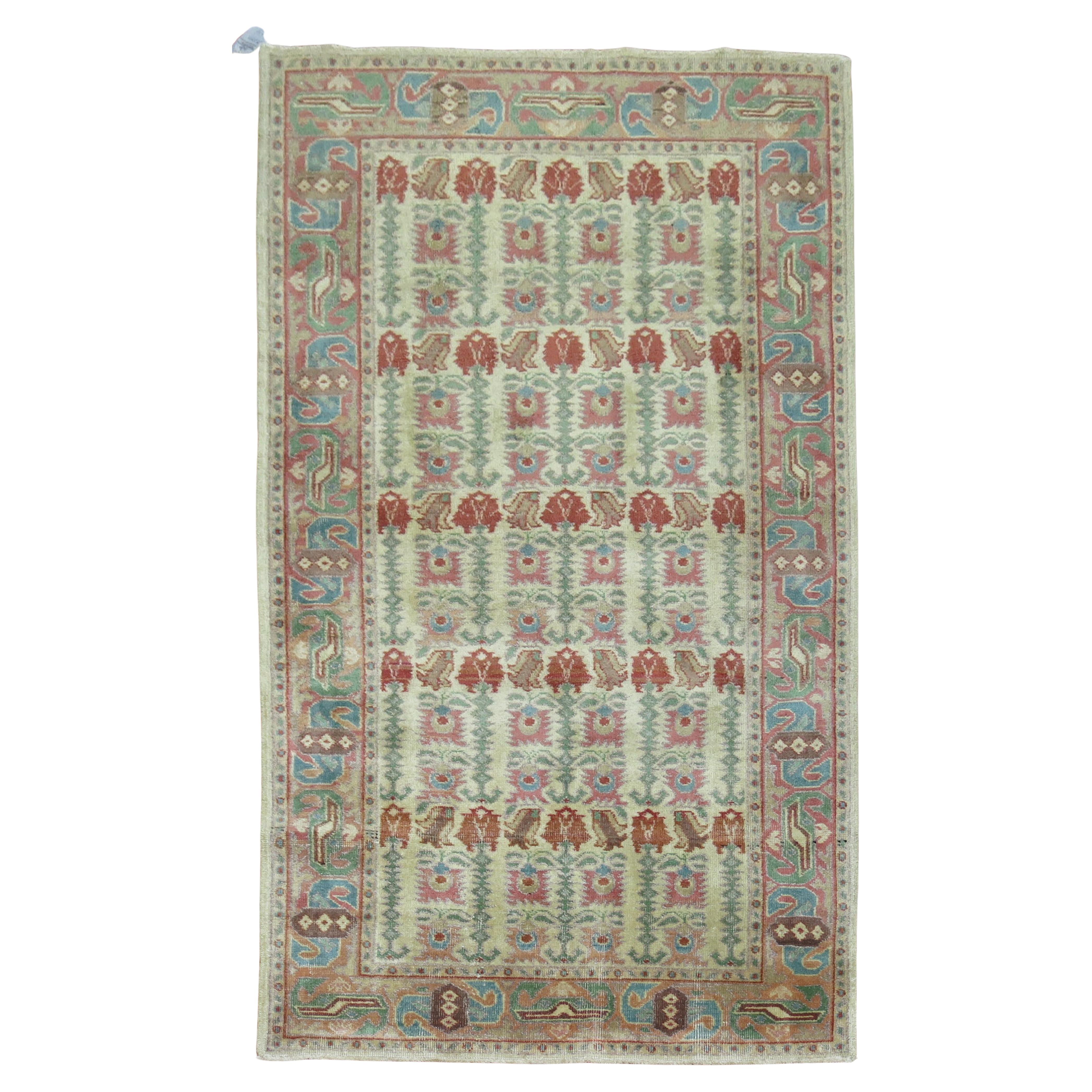 Petit tapis d'appoint turc d'Anatolie vintage collection Zabihi