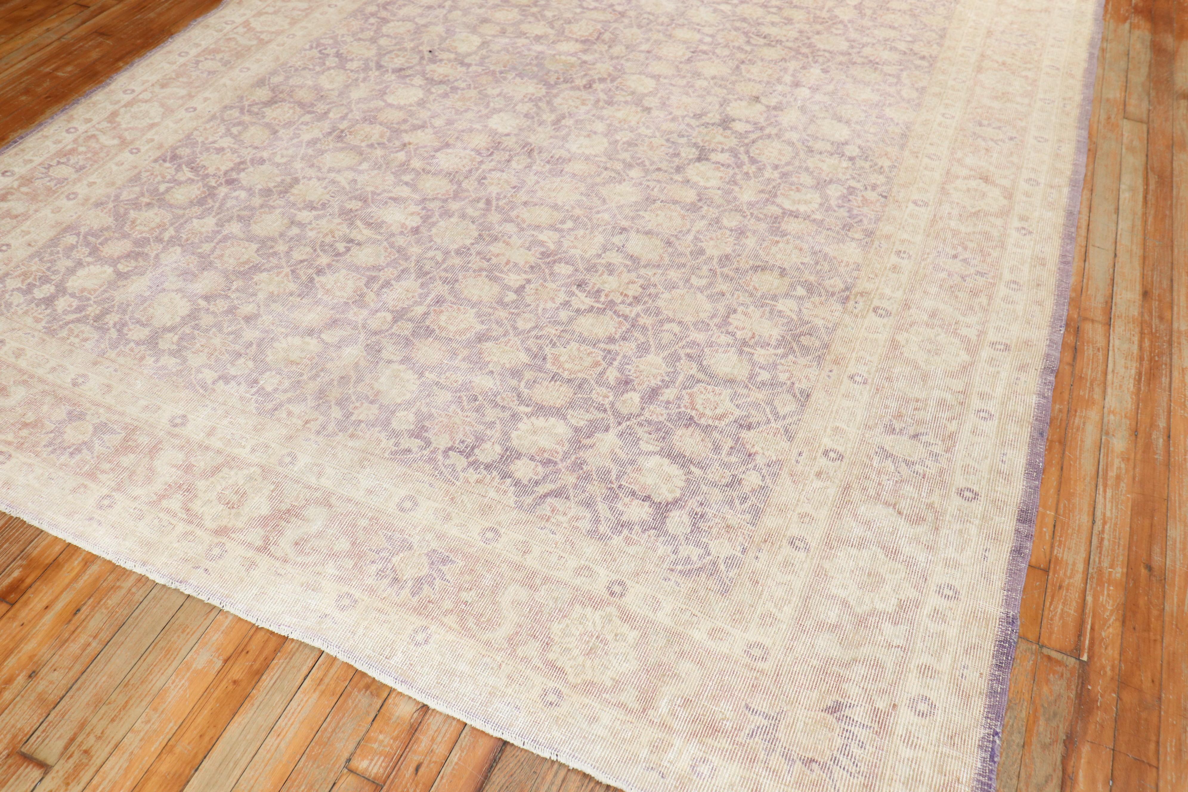 Laine Tapis vintage turc d'Anatolie lavande de la collection Zabihi en vente
