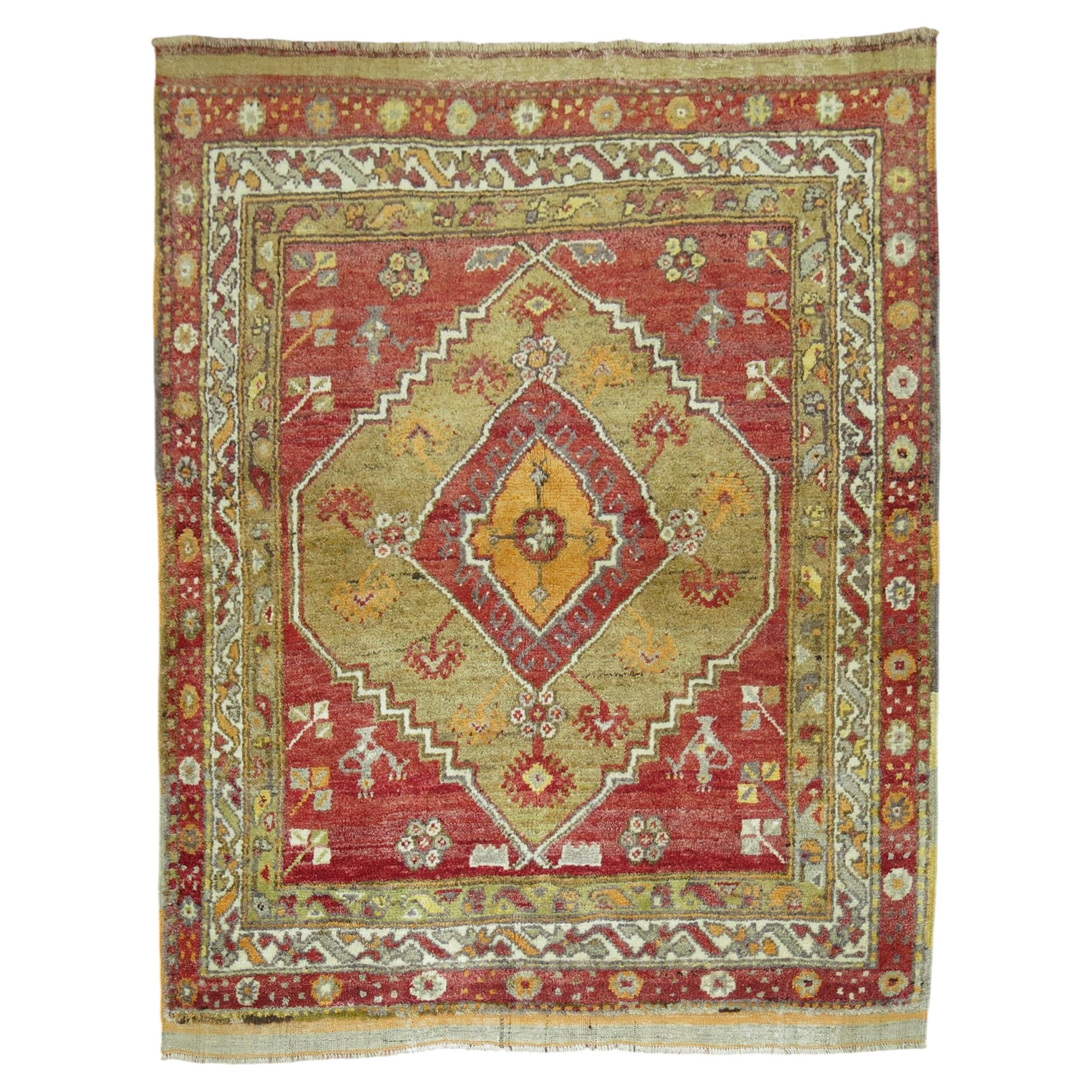 Zabihi Collection Vintage Turkish Anatolian Rug, 4'7'' x 5'5'' For Sale