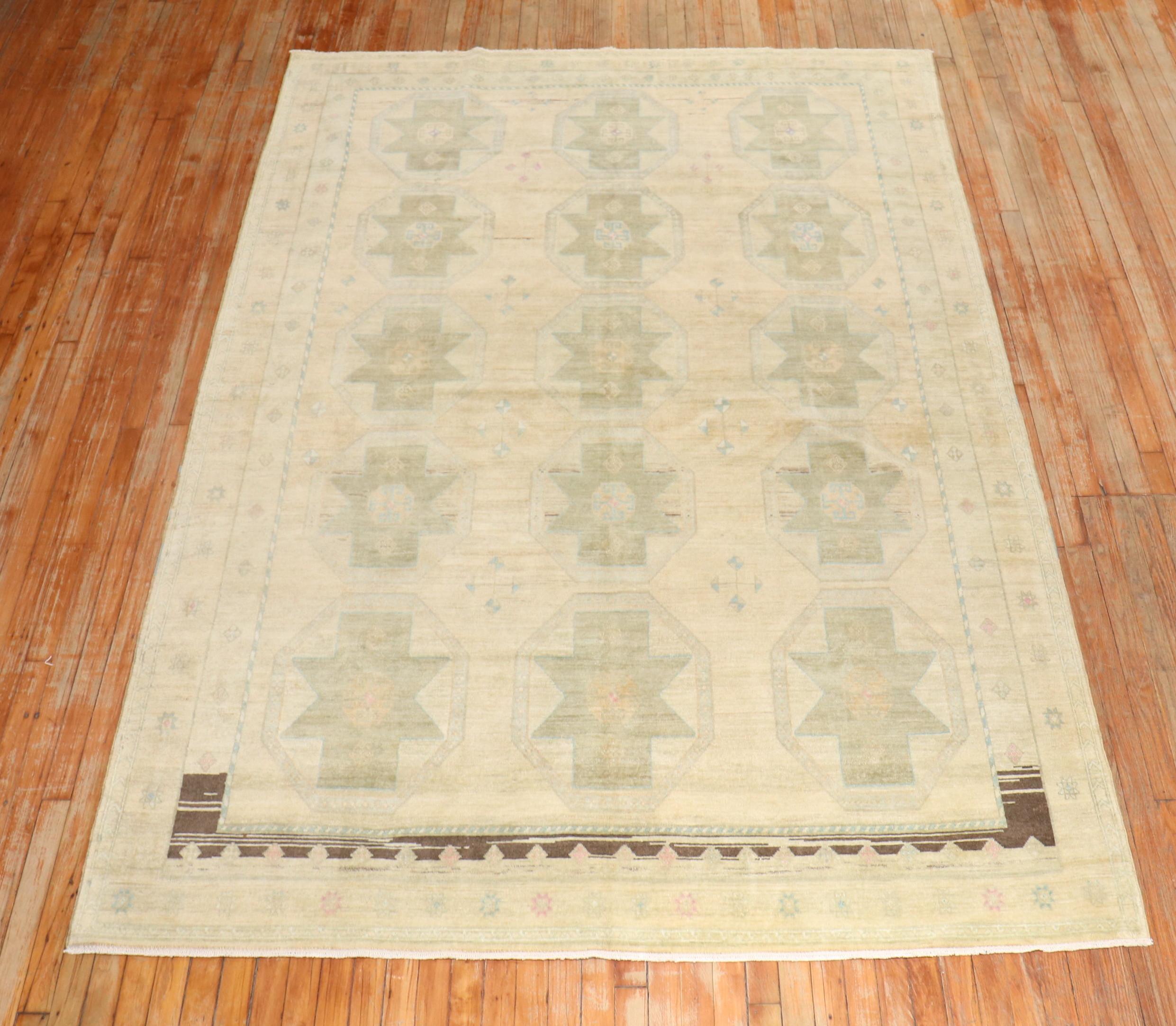 Modern Zabihi Collection Vintage Turkish Anatolian Rug For Sale