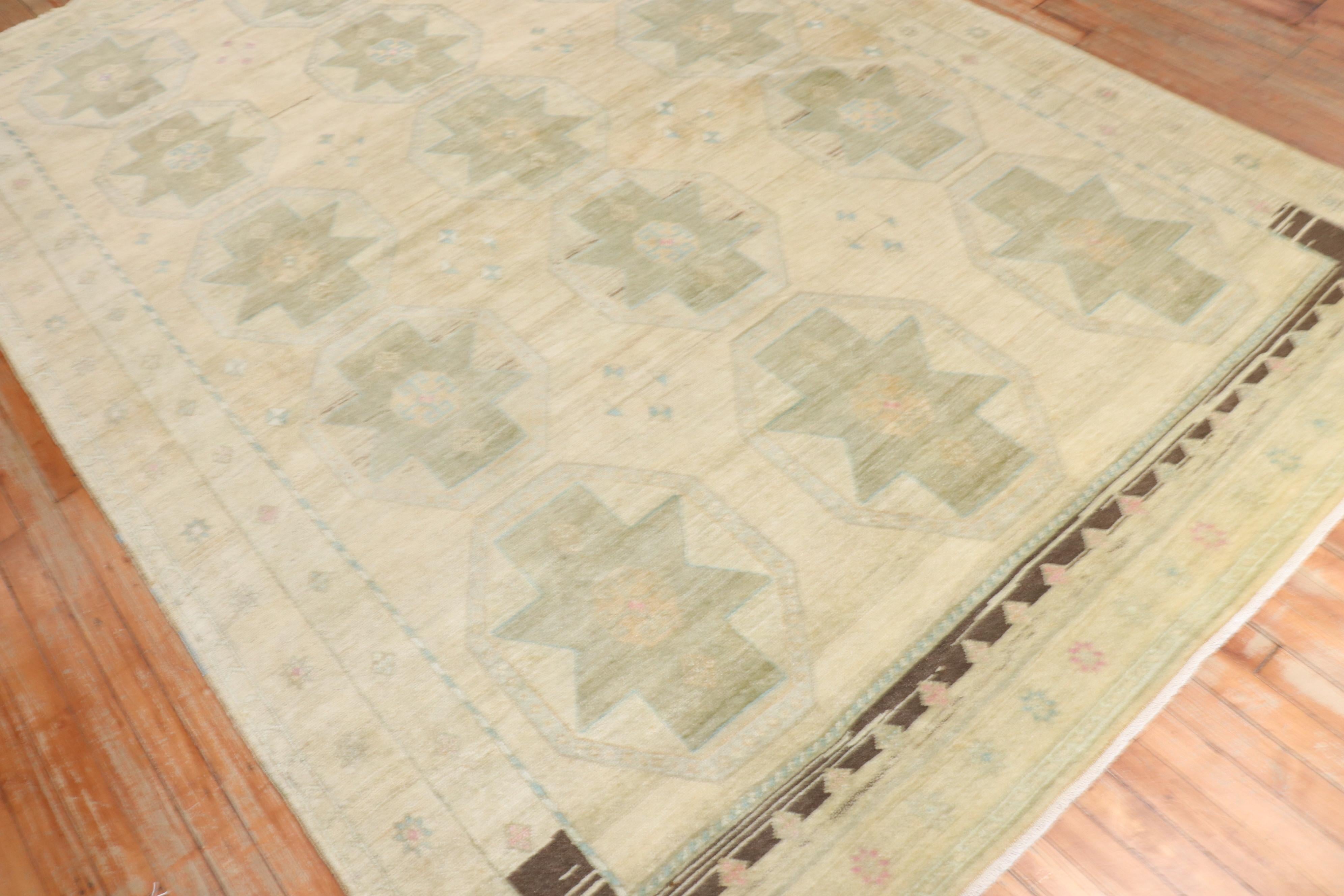 Hand-Woven Zabihi Collection Vintage Turkish Anatolian Rug For Sale