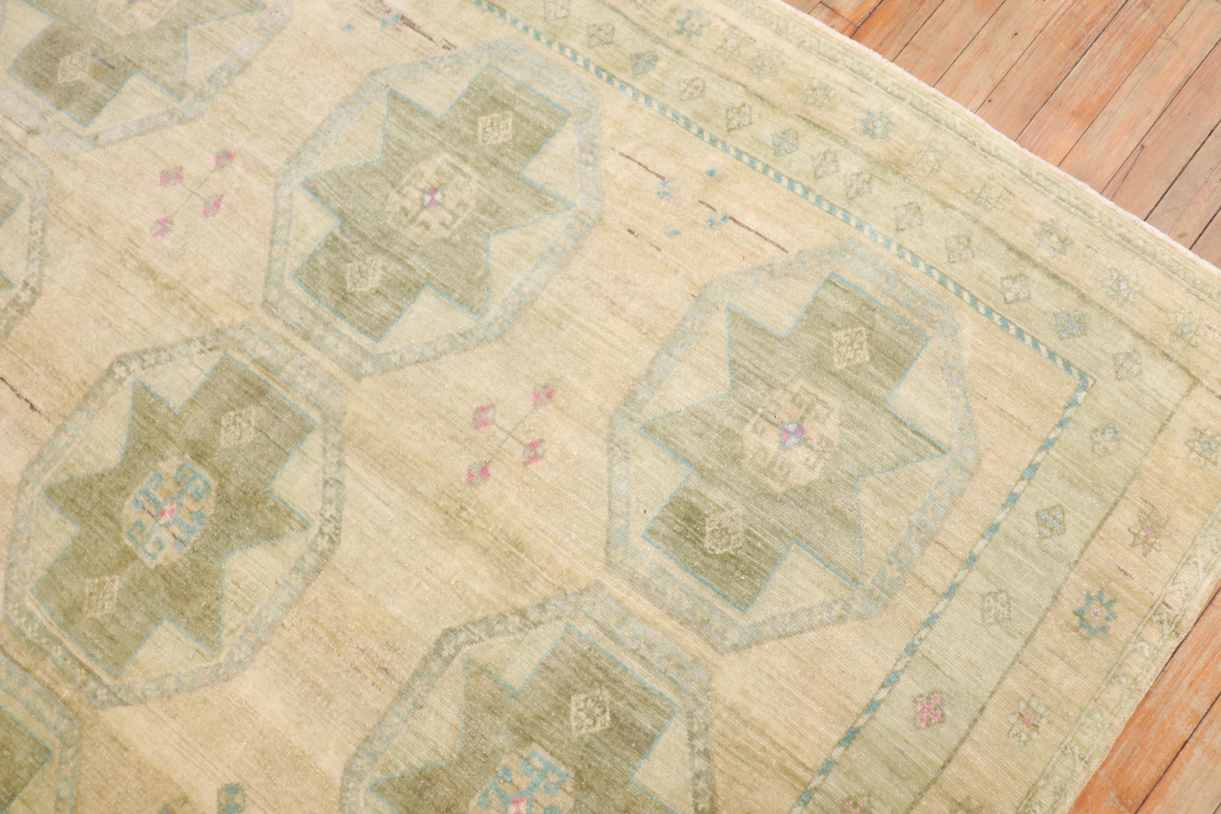 Wool Zabihi Collection Vintage Turkish Anatolian Rug For Sale