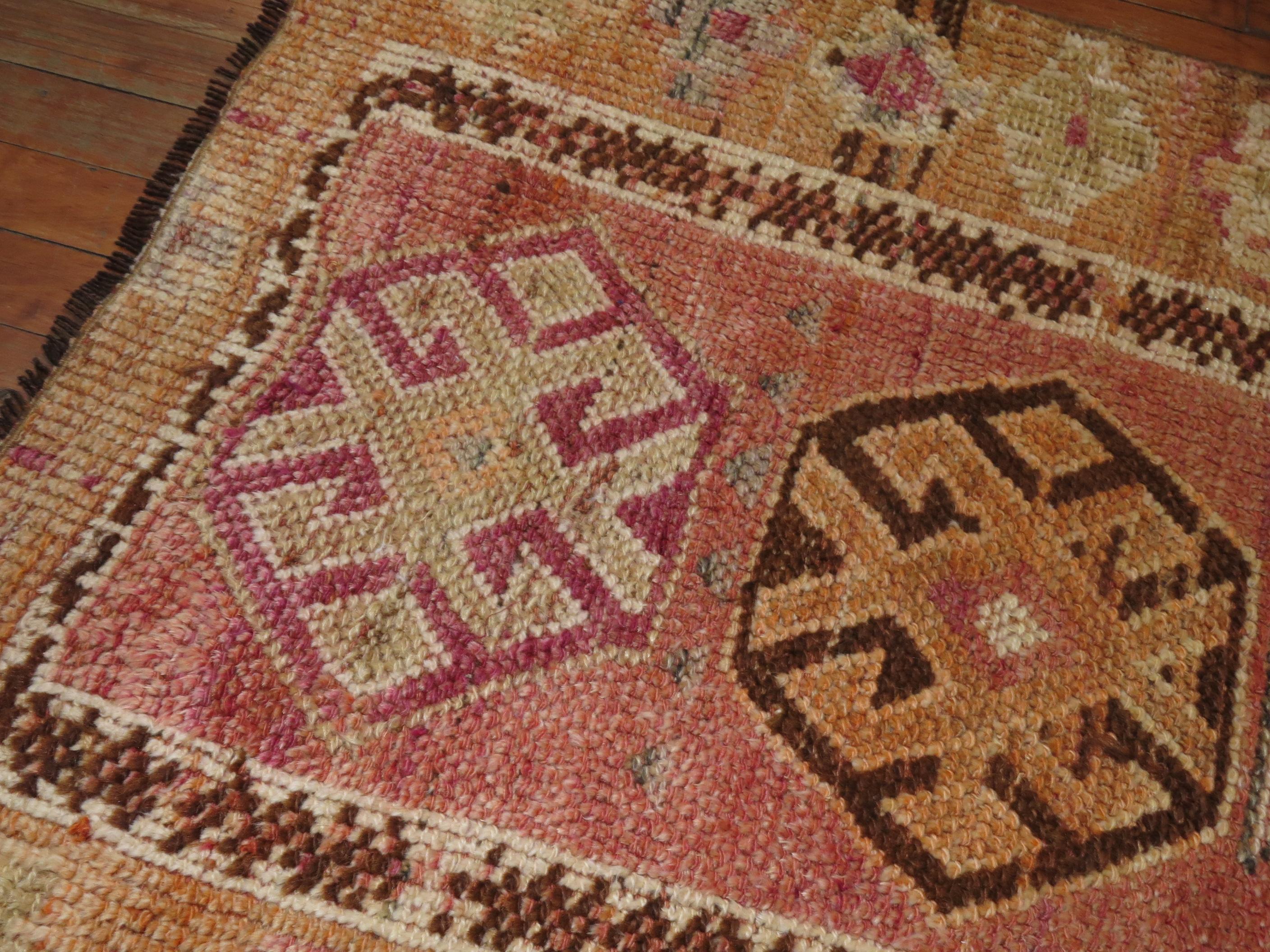 Tissé à la main Collection S Vintage Anatolienne Turque Zabihi Runner en vente