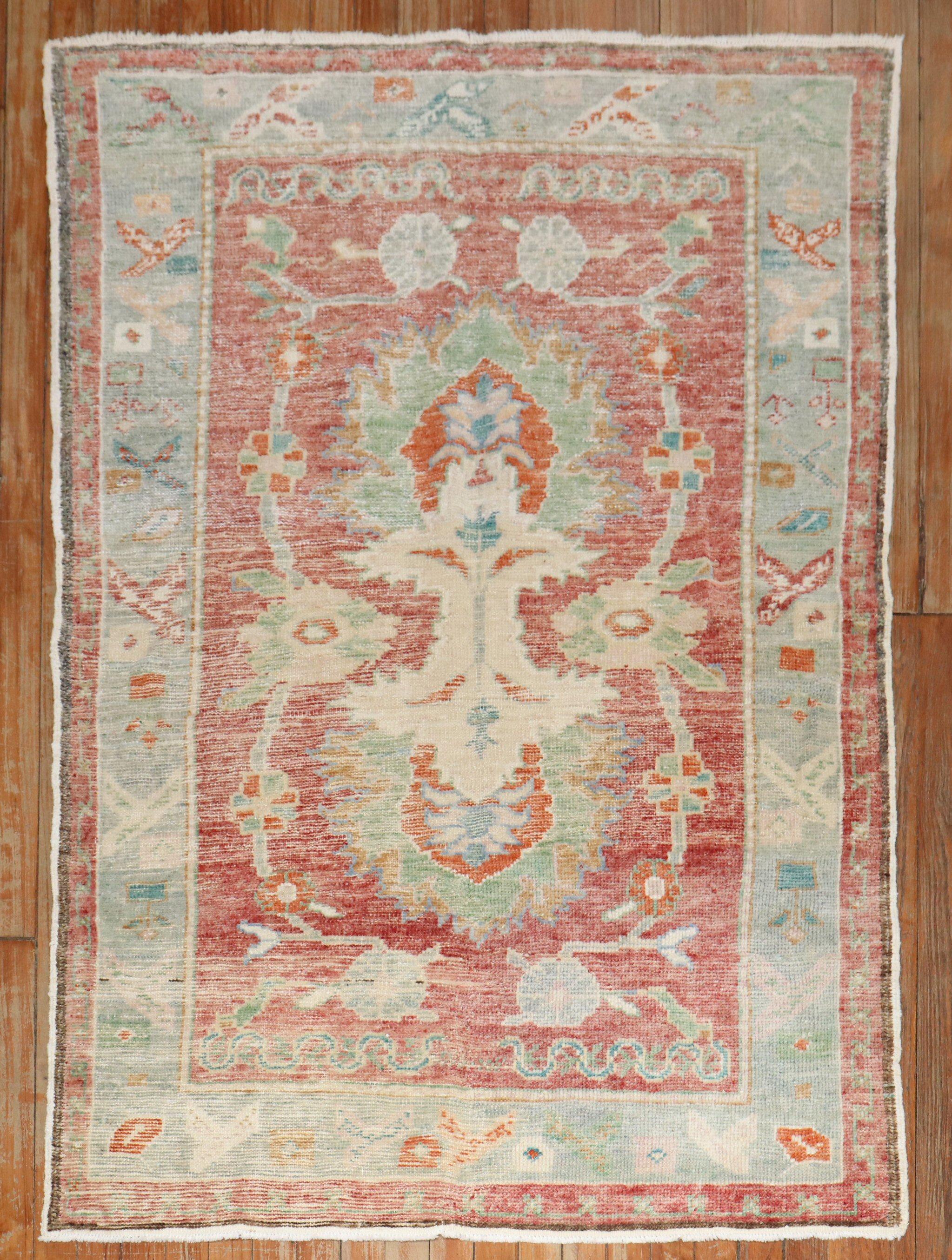 Zabihi Collection Vintage Turkish Anatolian Scatter Size Rug For Sale 1