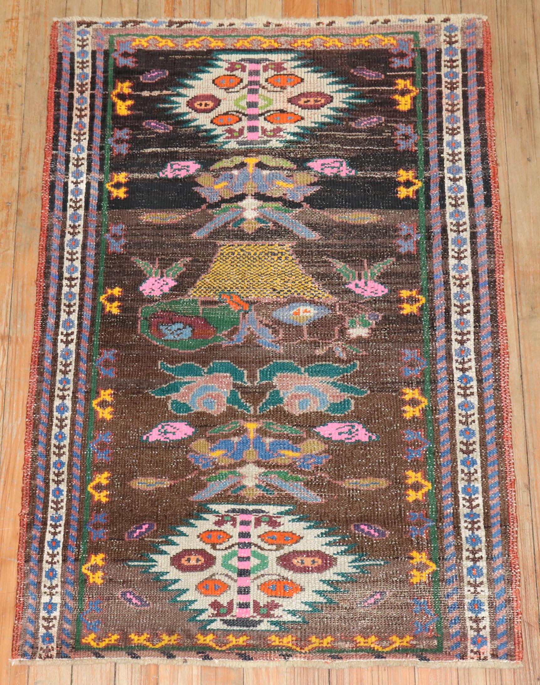 Colección Zabihi Alfombra Turca Vintage de Anatolia Pequeña Turco en venta