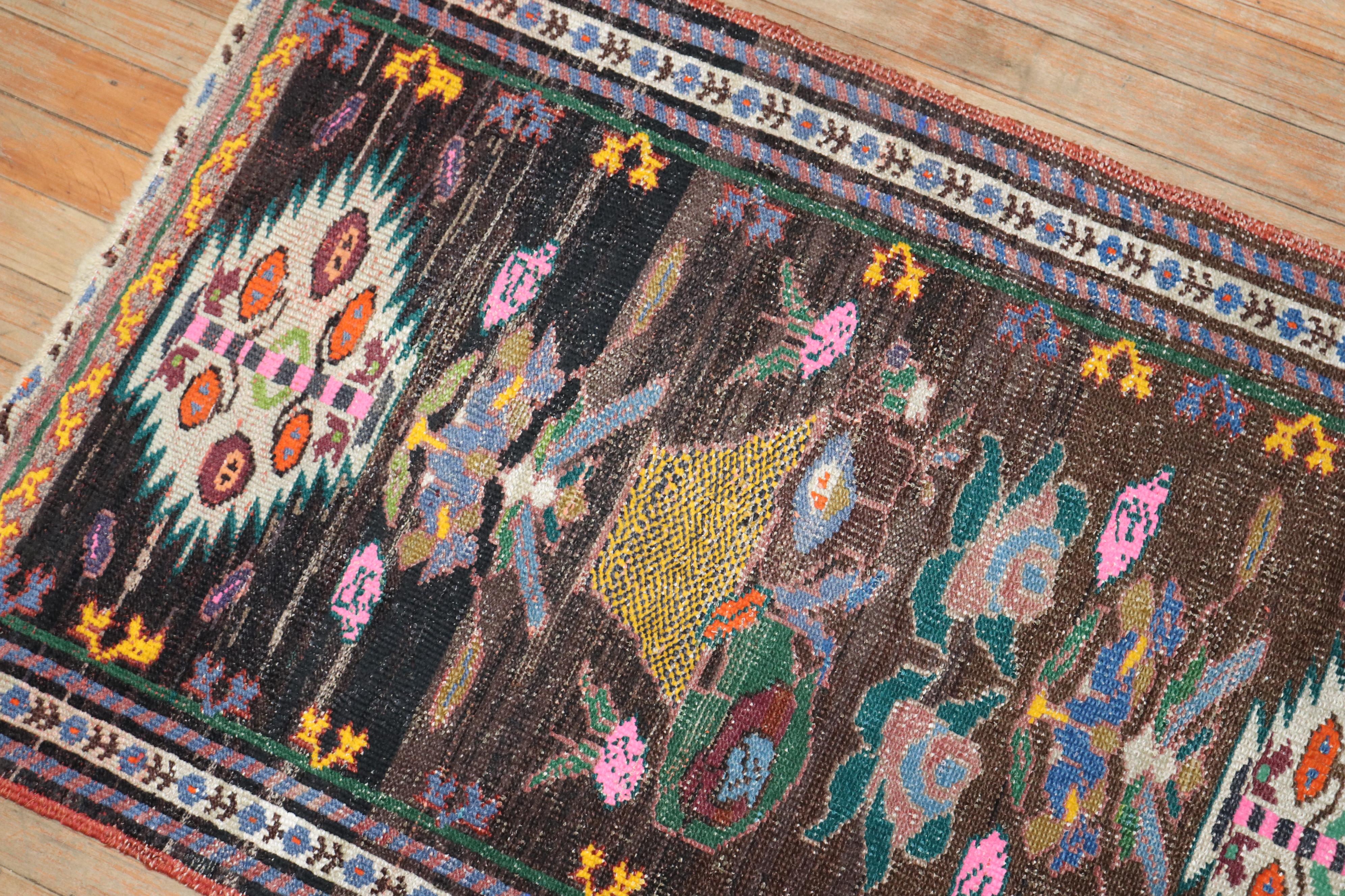 Colección Zabihi Alfombra Turca Vintage de Anatolia Pequeña Anudado a mano en venta