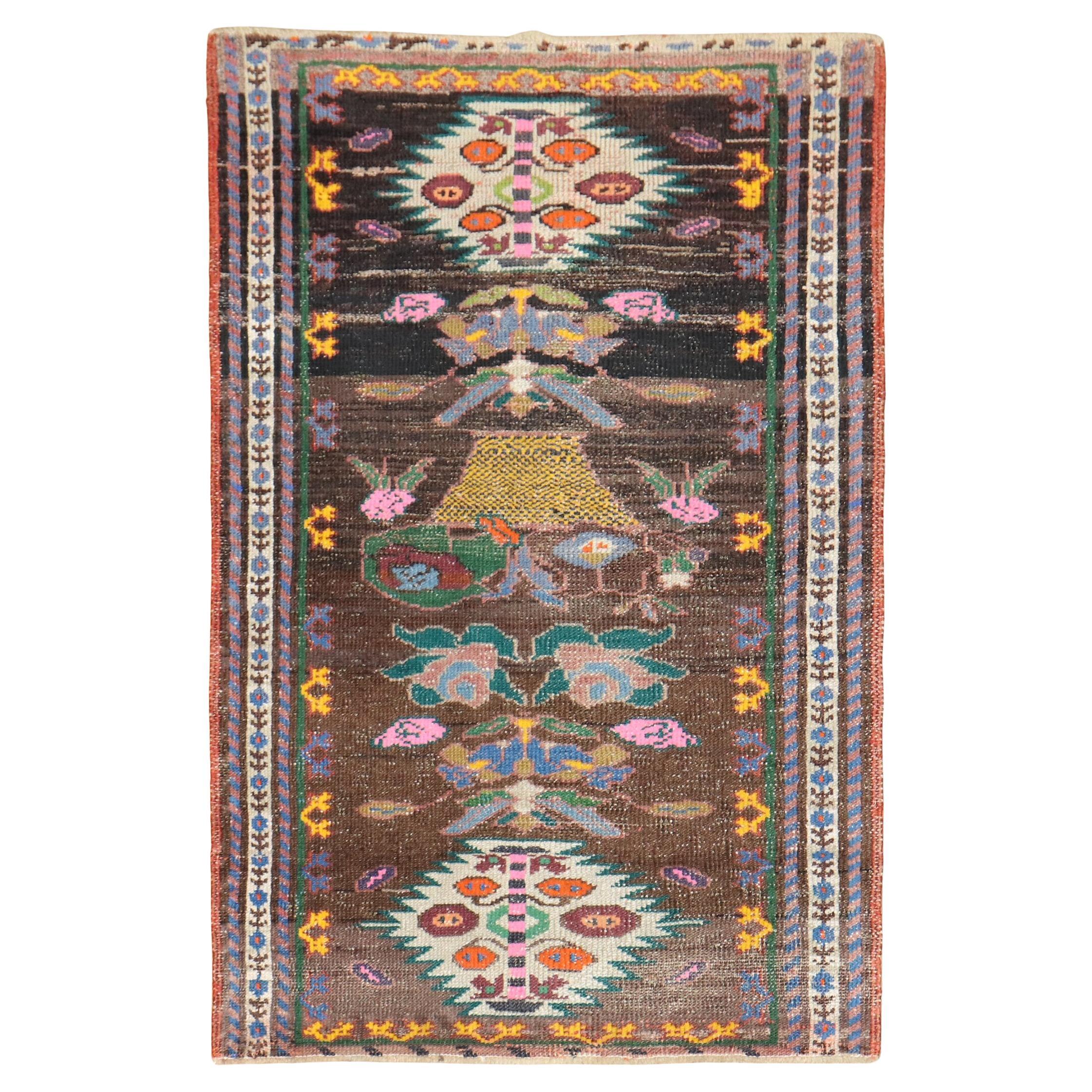 Petit tapis turc d'Anatolie vintage collection Zabihi