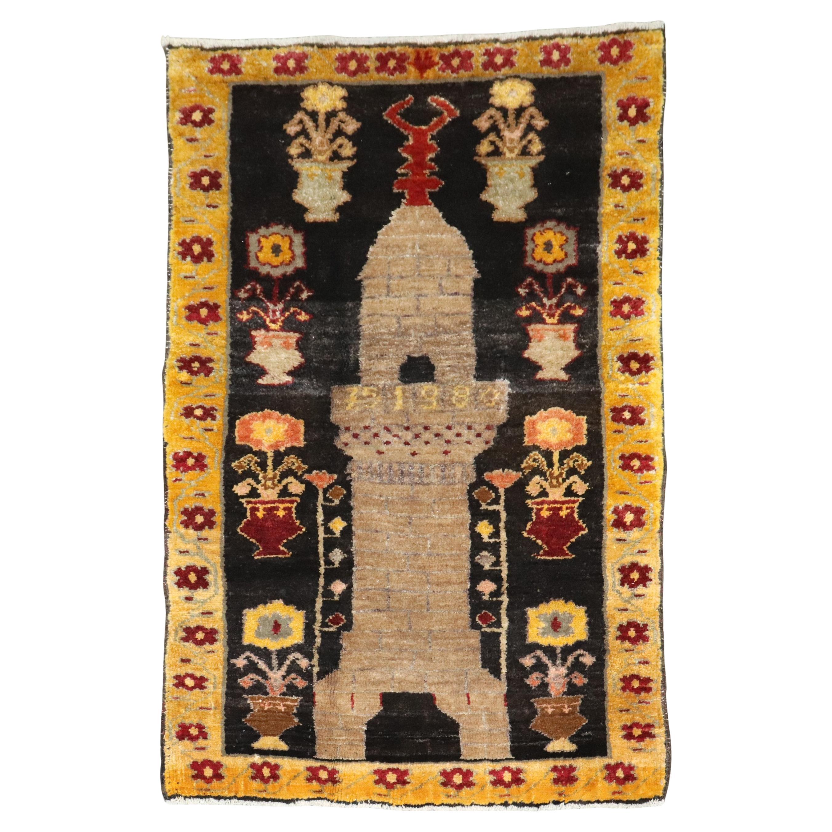 Zabihi Collection Vintage Turkish Anatolian Small Rug