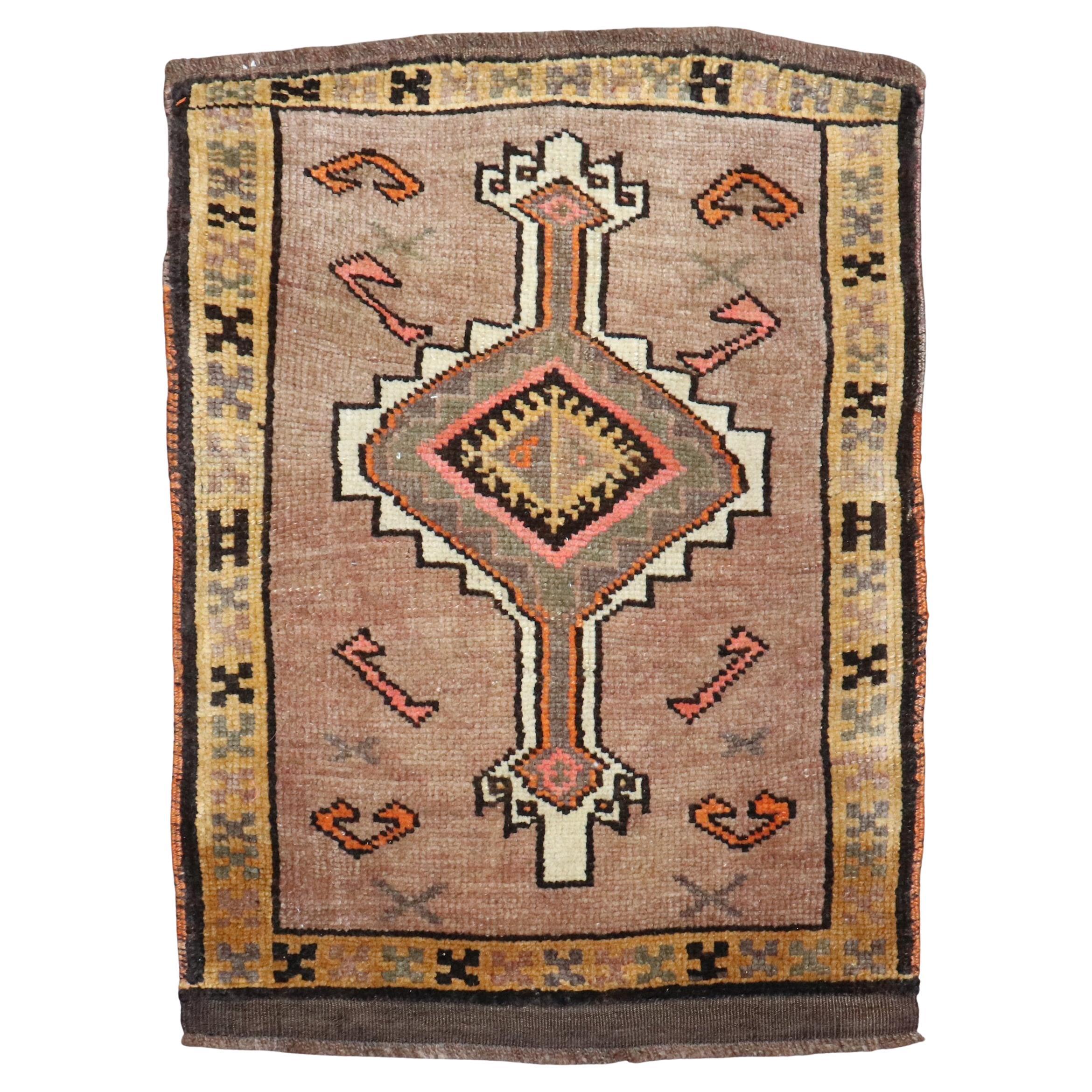 Petit tapis tribal turc d'Anatolie vintage collection Zabihi