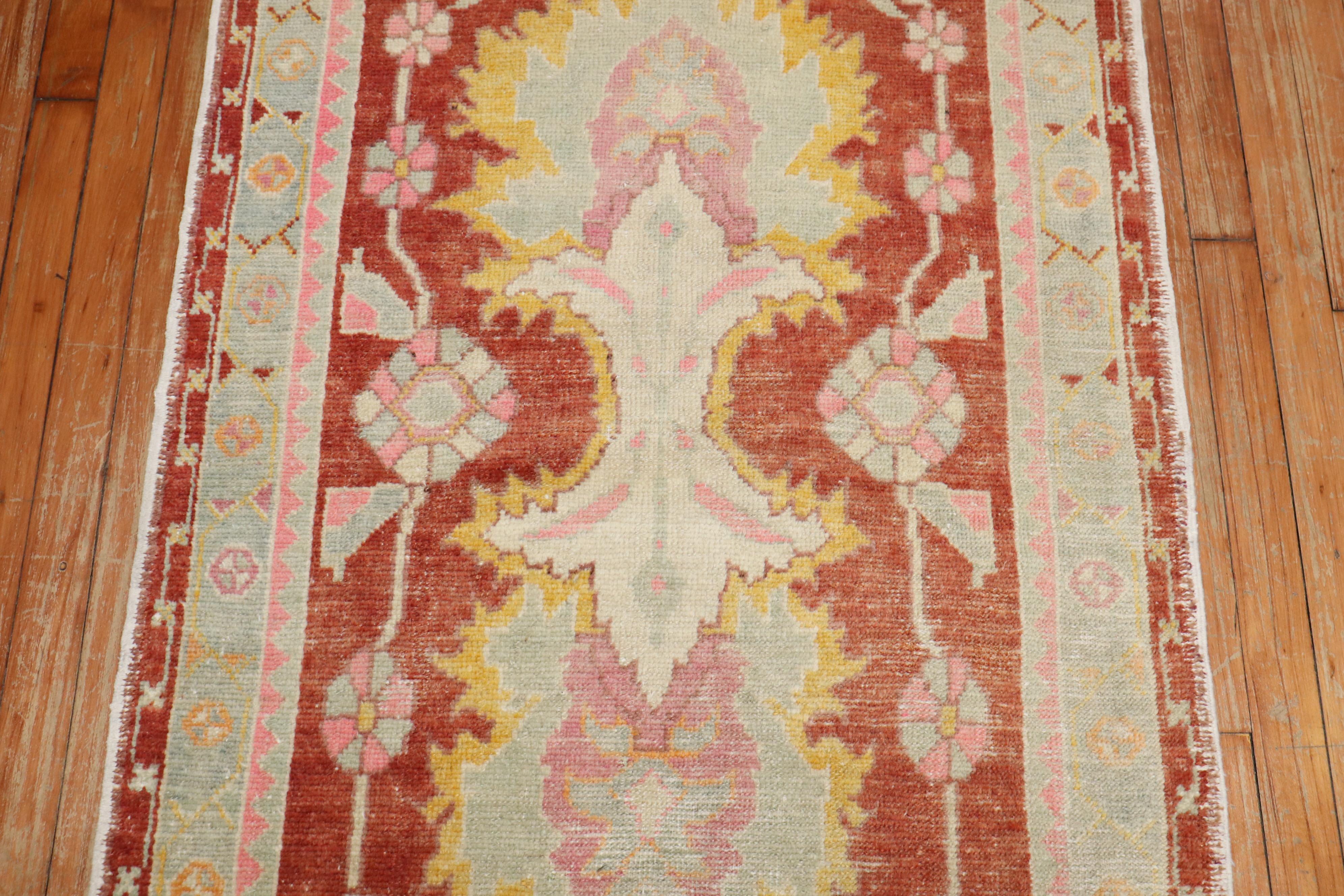 Zabihi Collection Vintage Turkish Anatolian Throw Rug In Good Condition For Sale In New York, NY