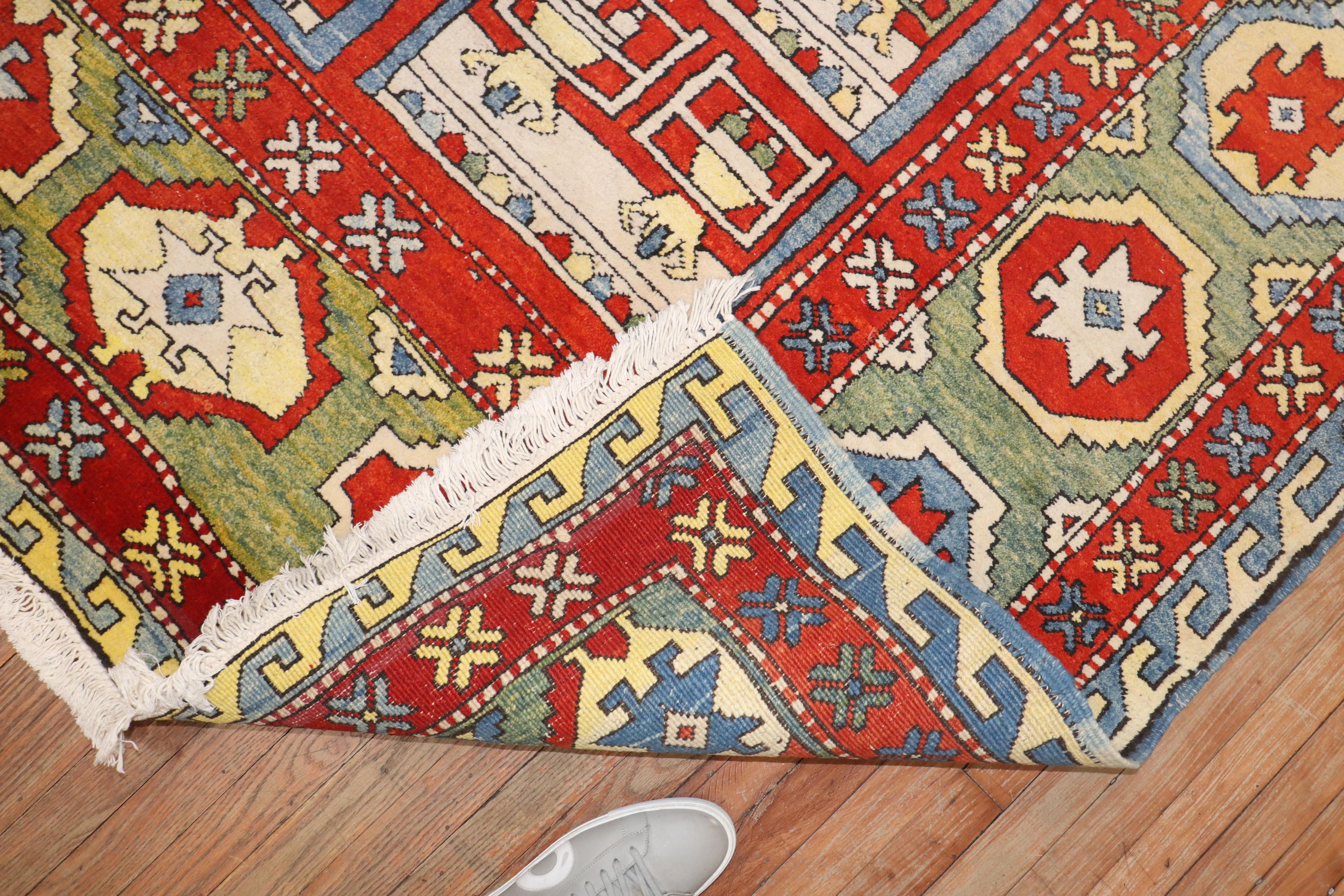 a Turkish Azari Pictorial room size Rug from the late 20th century

Details
rug no.	j3951
size	8' 6