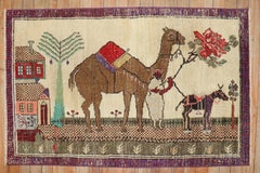 Zabihi Collection Vintage Turkish Camel Donkey Rug