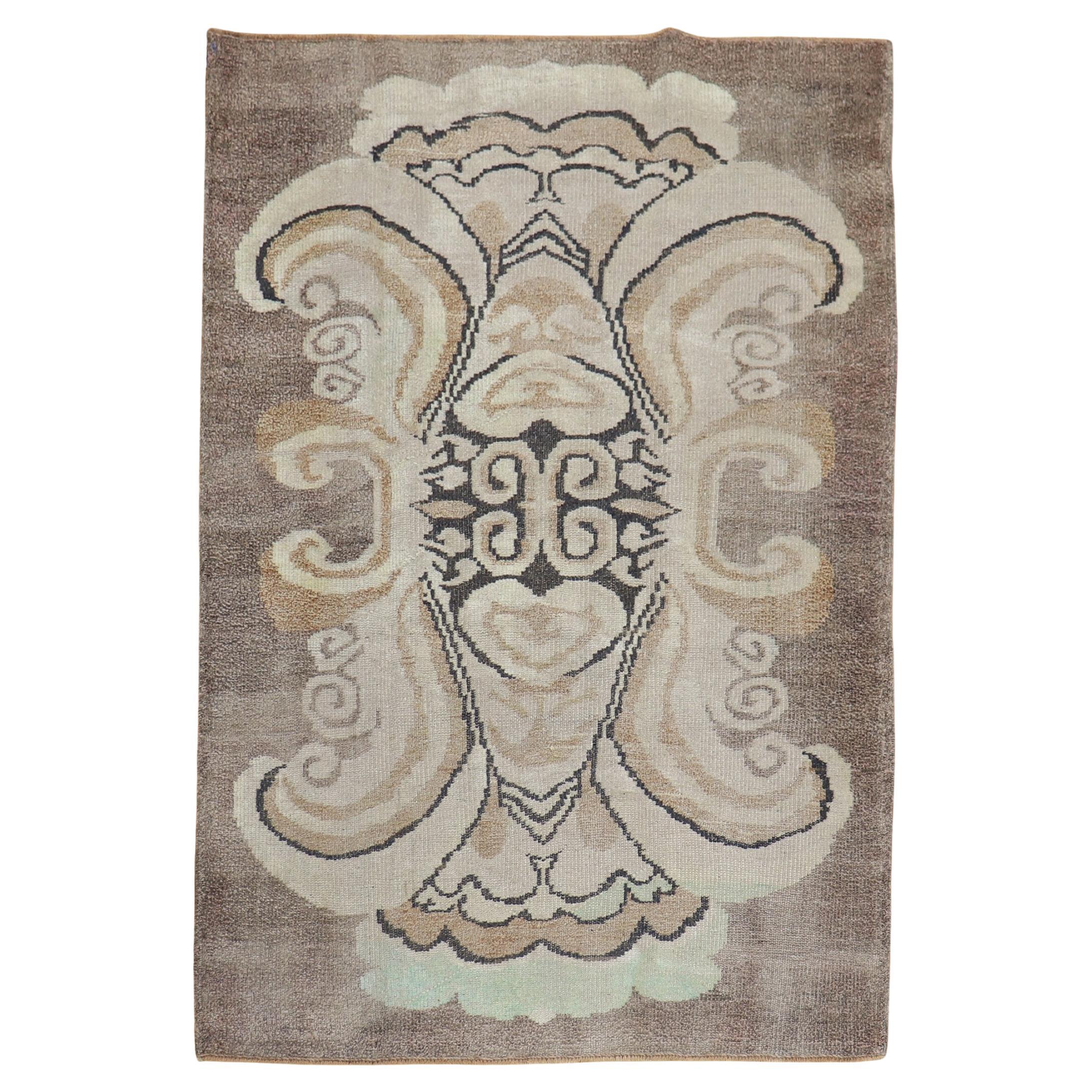 Zabihi Collection Vintage Turkish Deco Rug For Sale