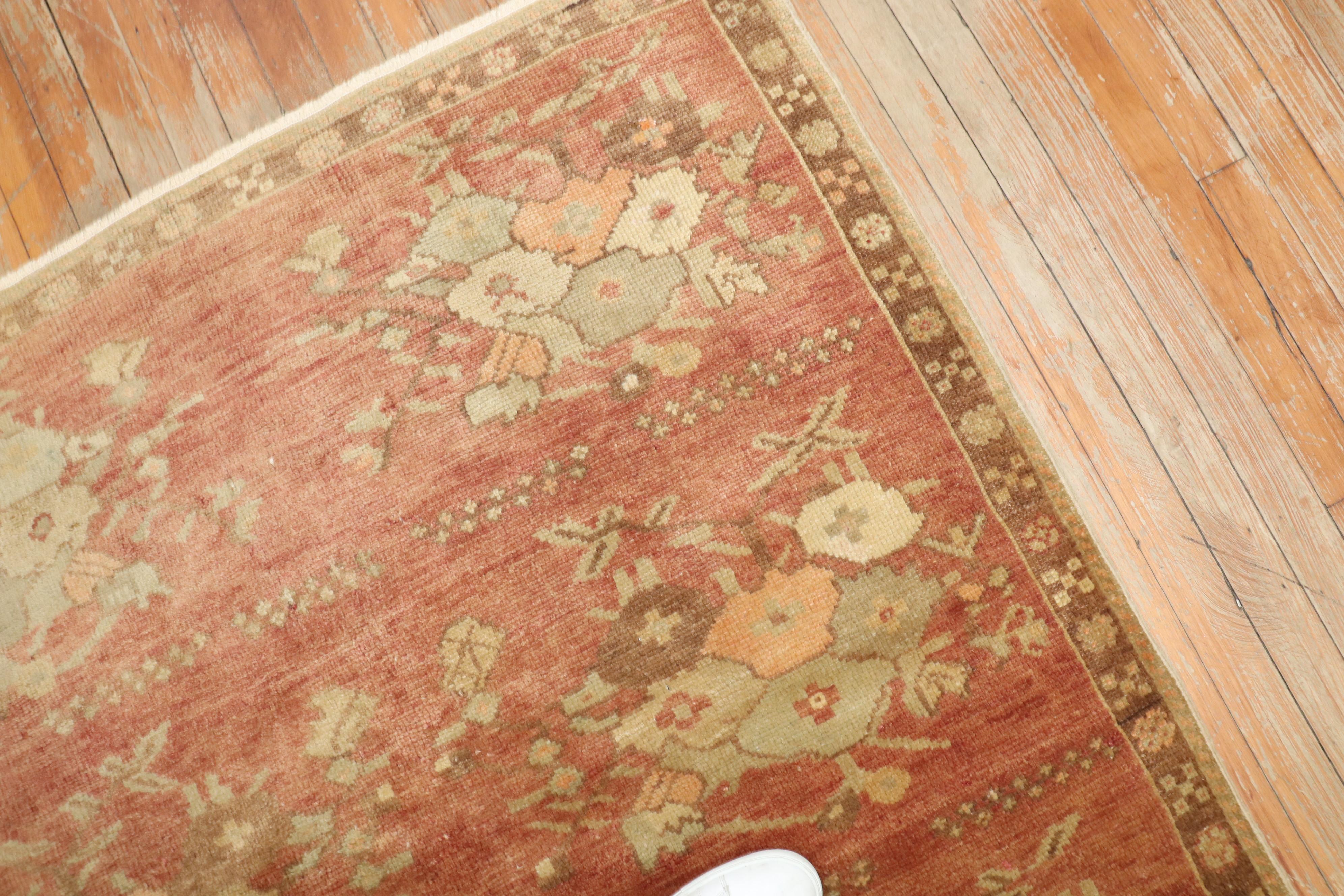 Zabihi Collection Vintage Turkish Floral Konya Rug In Good Condition For Sale In New York, NY
