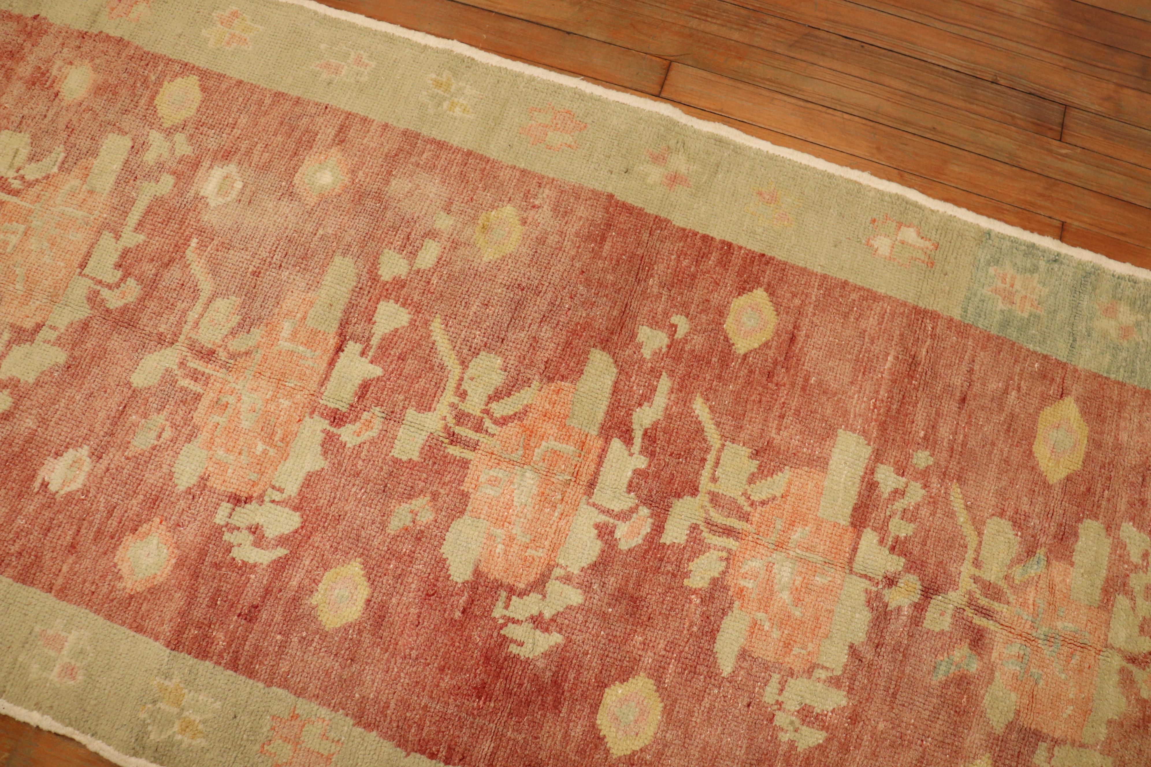 Zabihi Collection Vintage Turkish Floral Konya Runner In Good Condition For Sale In New York, NY