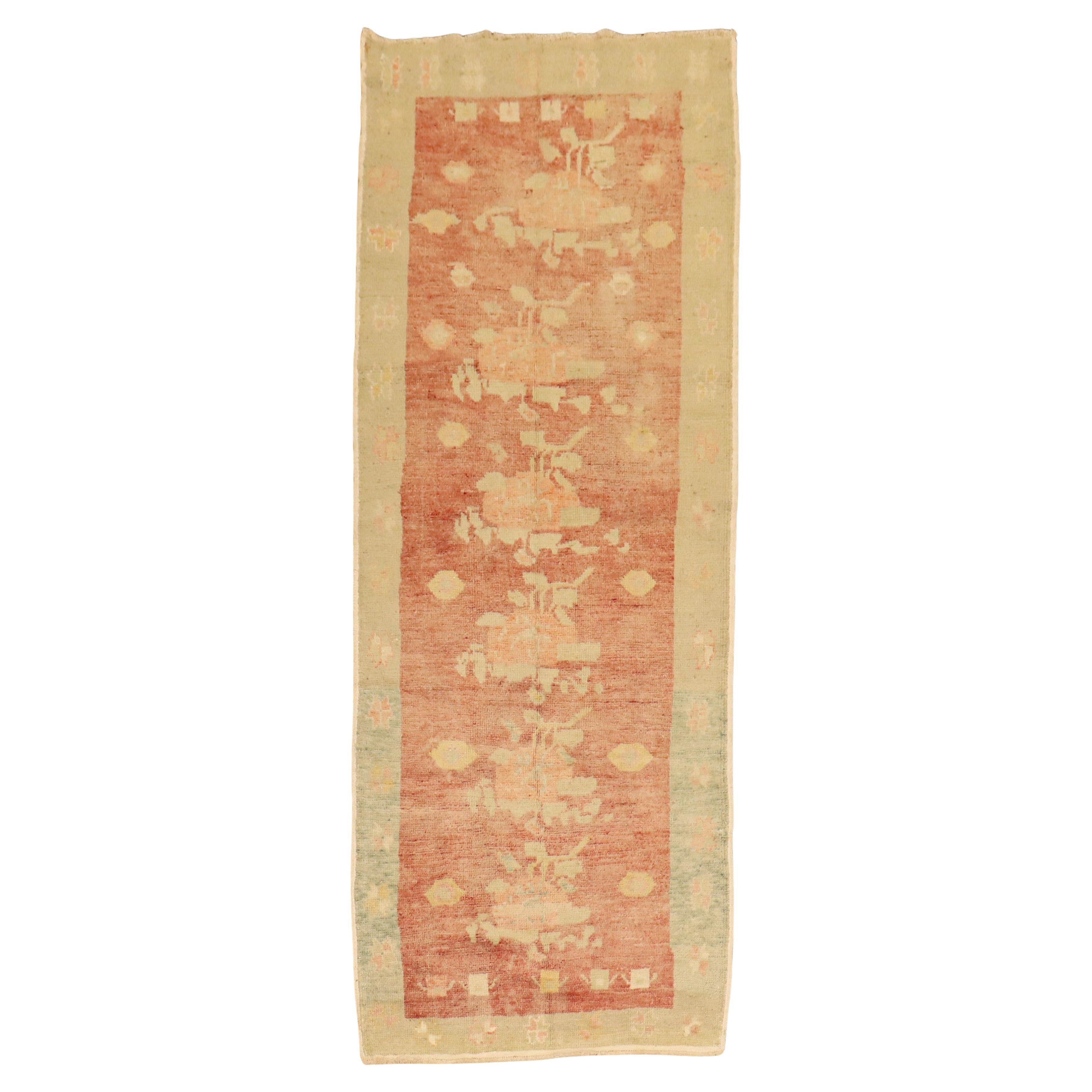 Zabihi Collection Vintage Turkish Floral Konya Runner For Sale