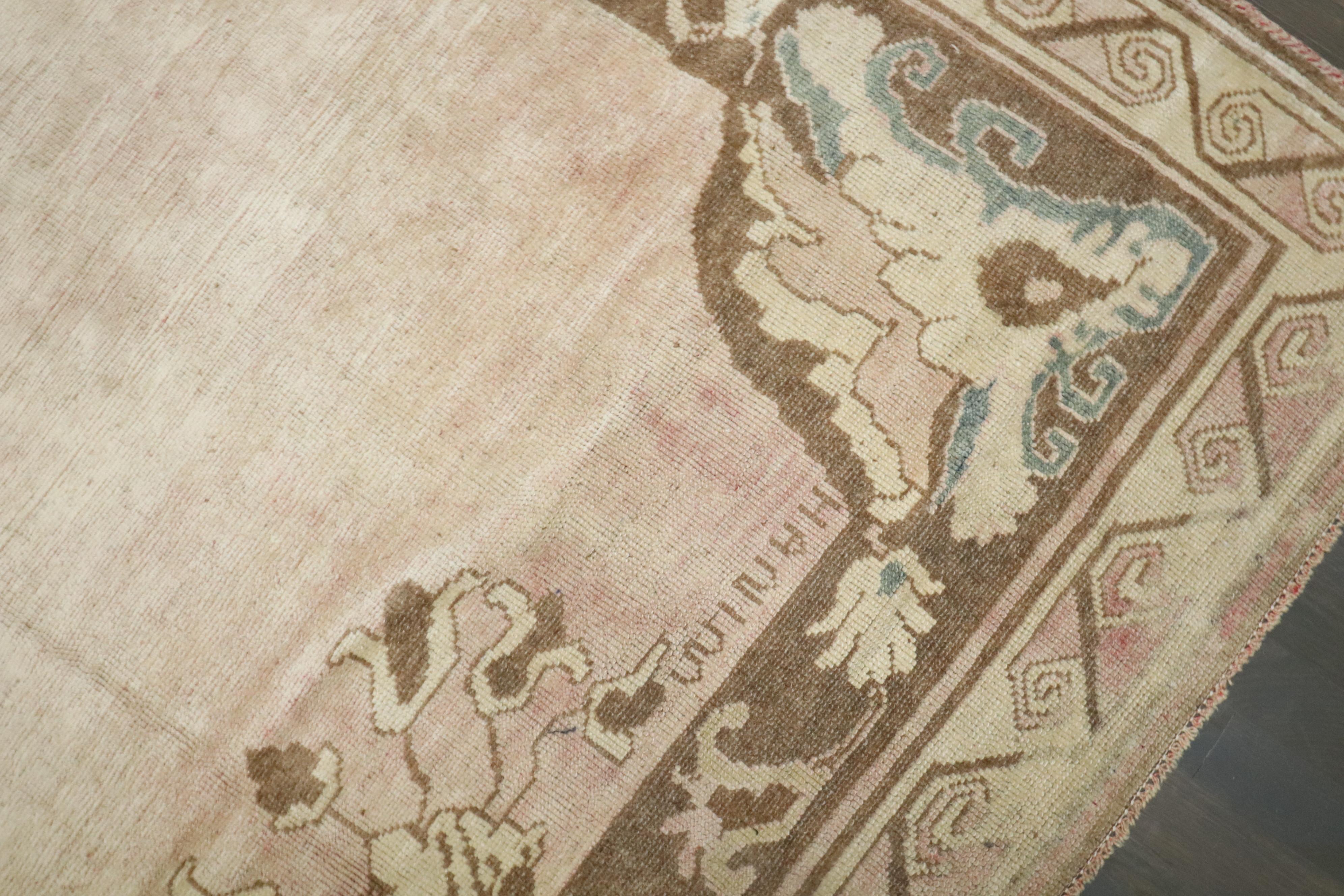Streamlined Moderne Zabihi Collection Vintage Turkish Gallery Size rug For Sale